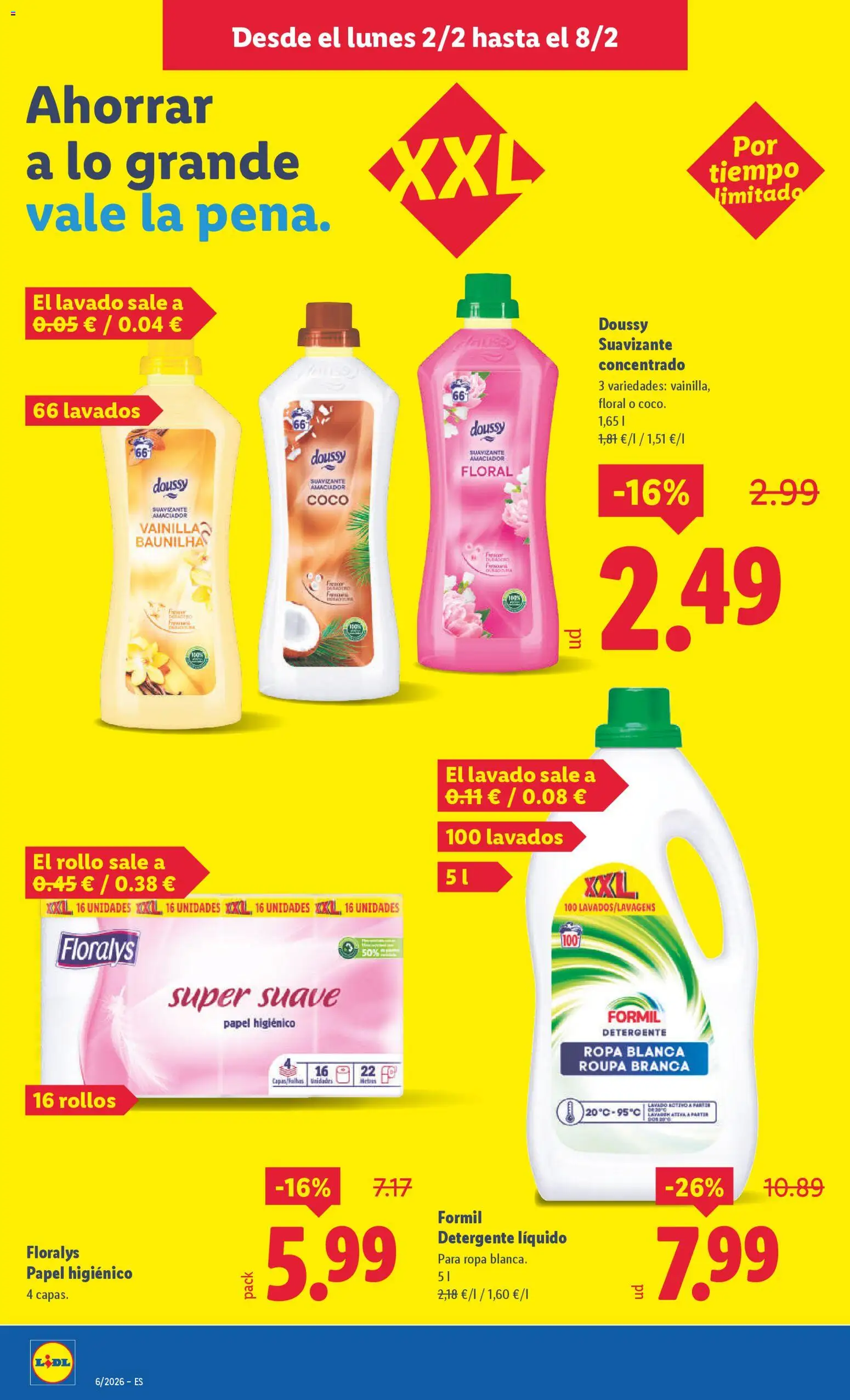 Lidl folleto │ válido desde el 02.02.2026 | Página: 16 | Productos: Papel higienico, Τυρόπιτα, Ropa, Detergente líquido