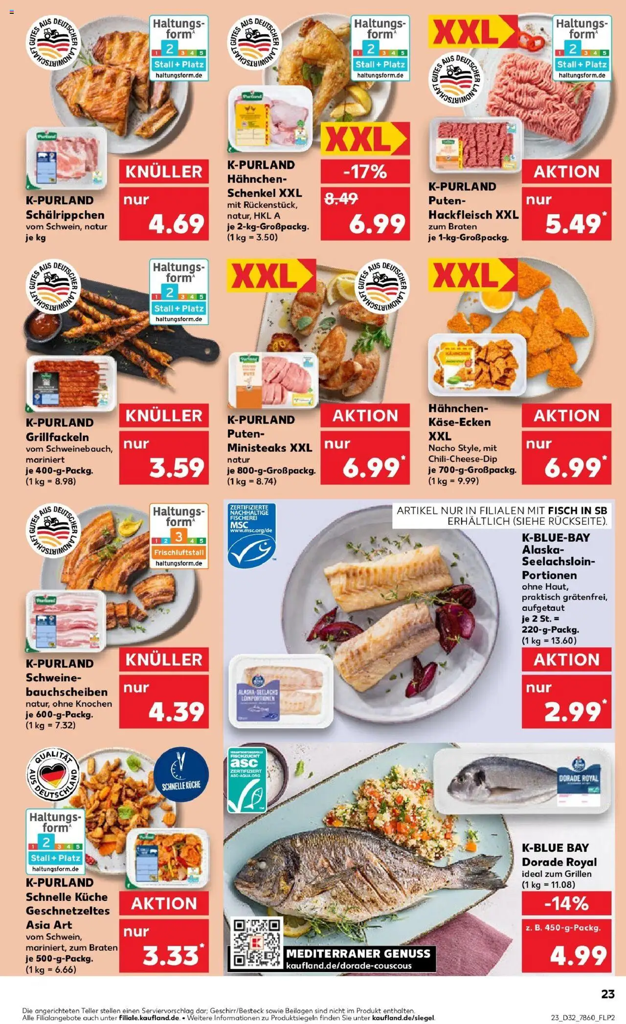 Kaufland prospekt Rheinfelden (Baden)	 - gültig ab dem 07.08.2025 | Seite: 23 | Produkte: Dorade, Hahnchen, Fisch, Hackfleisch