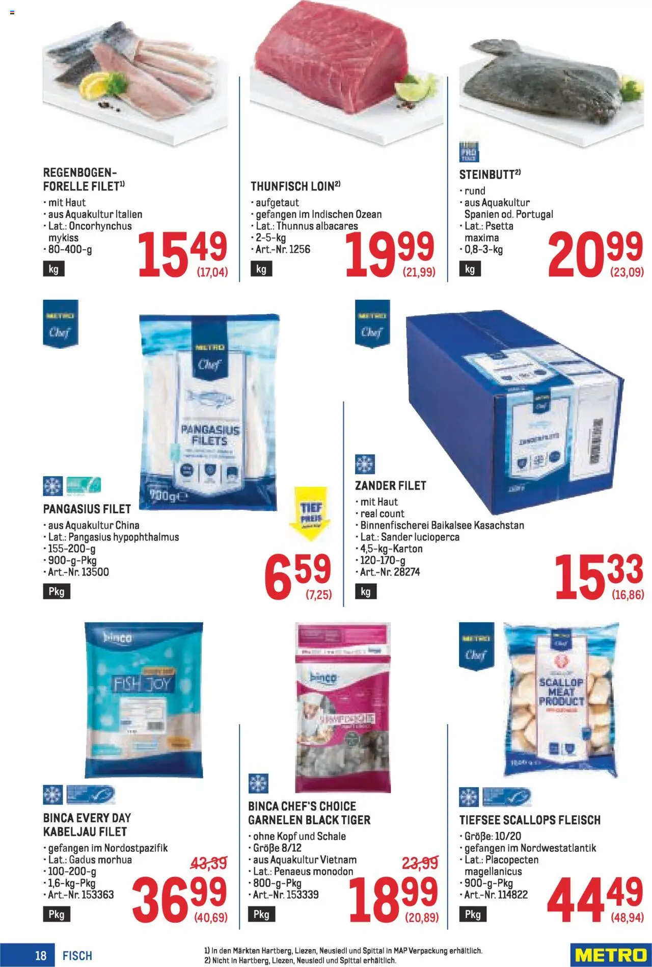 Metro Angebote Profi gültig ab 07.08.2025 | Seite: 18 | Produkte: Fisch