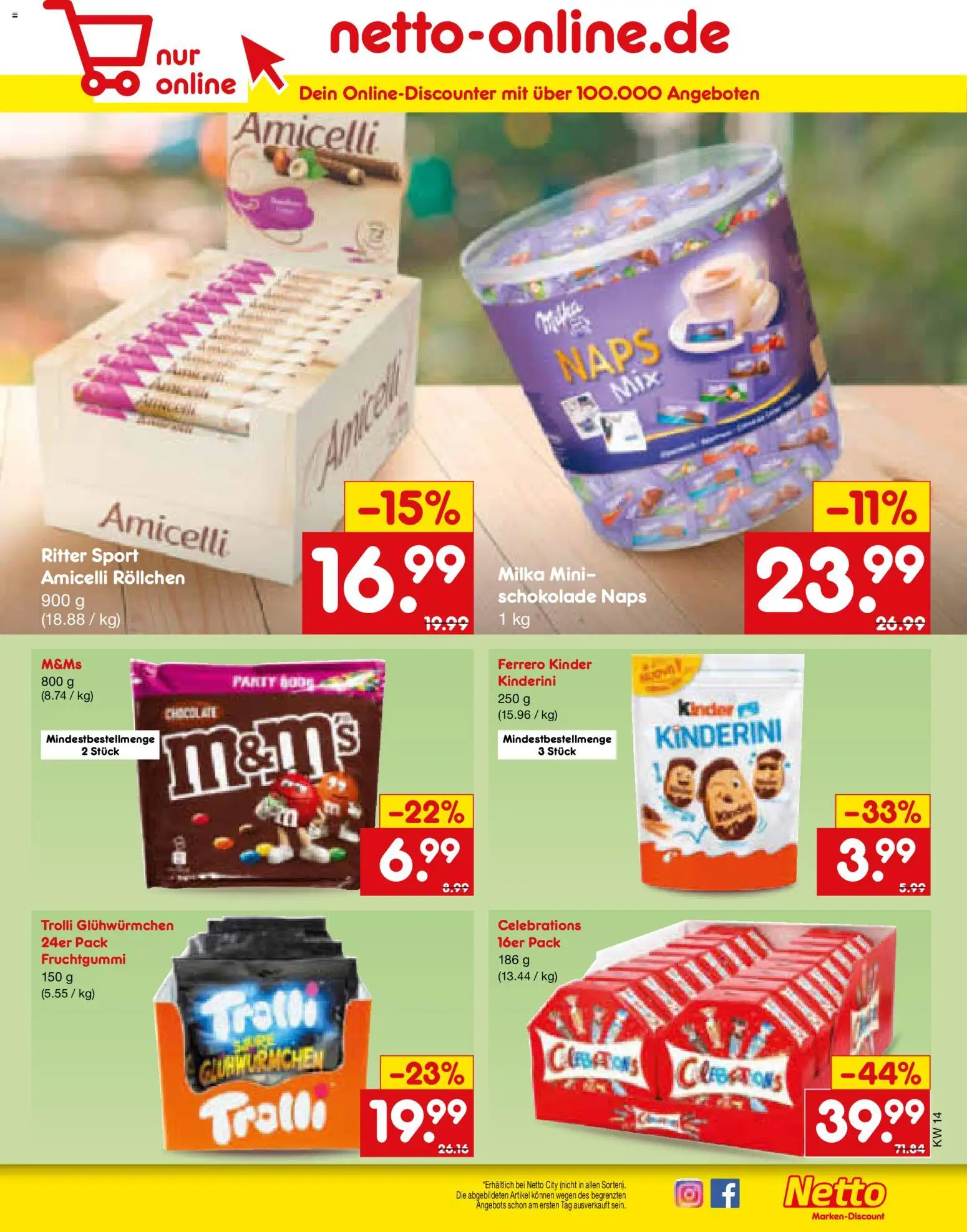 Netto Marken-Discount Prospekt 	 – gültig ab 30.03.2026 | Seite: 23 | Produkte: Schokolade, Ritter sport, M&M's, Celebrations