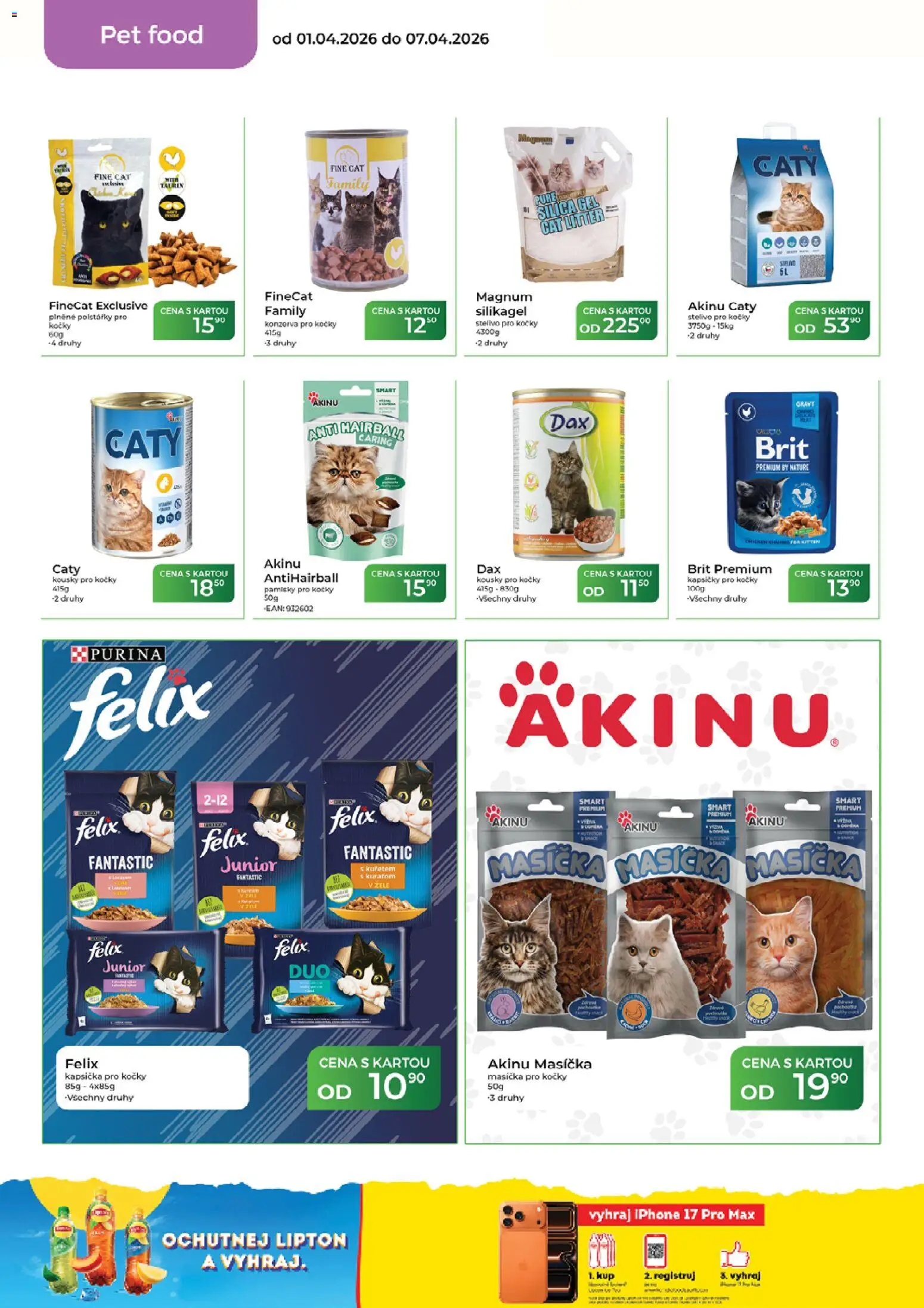 Tamda Foods leták od 01.04.2026 | Strana: 50 | Produkty: Felix, Purina, Kapsičky pro kočky, Konzerva pro kočky
