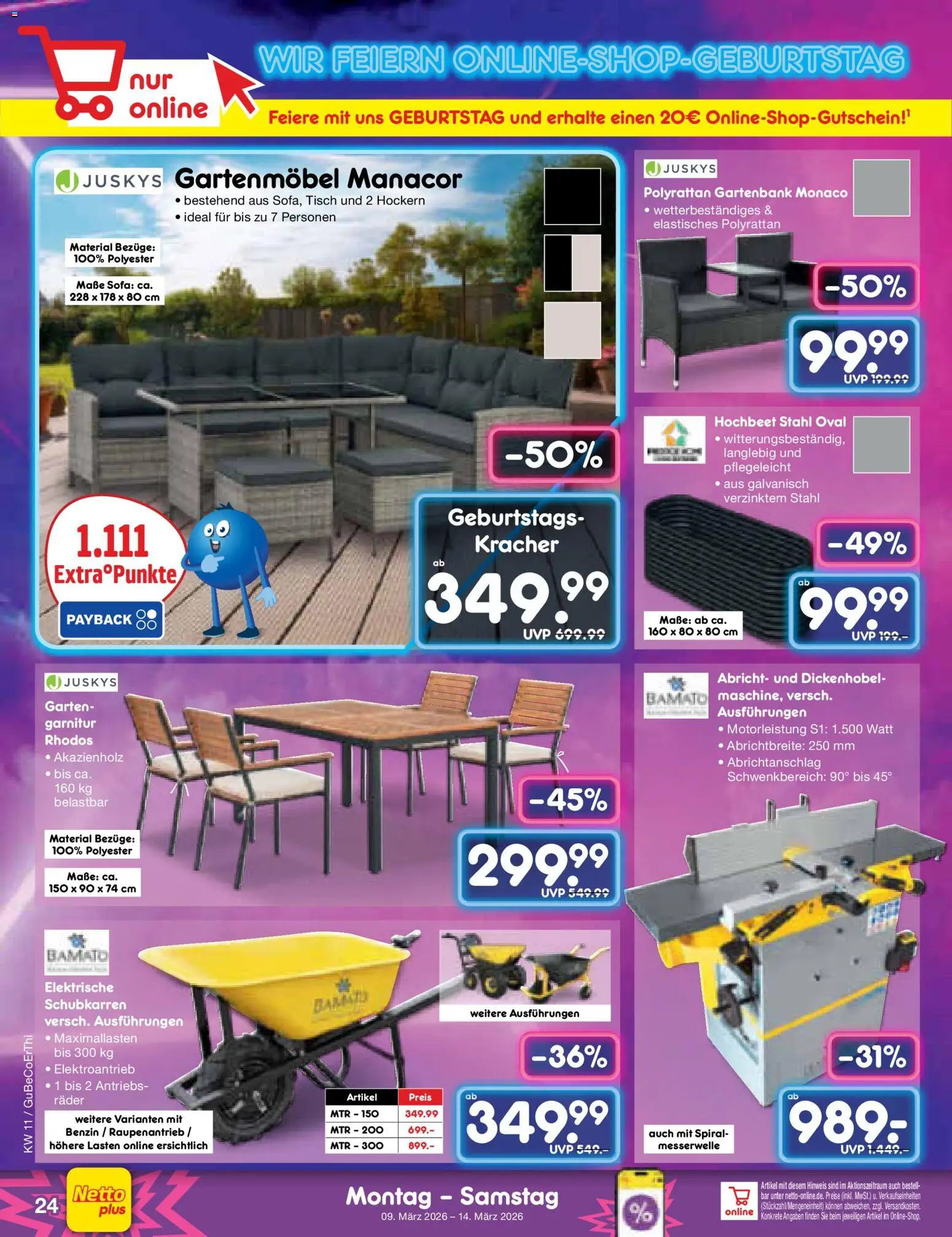 Netto Marken-Discount Prospekt 	 – gültig ab 09.03.2026 | Seite: 38 | Produkte: Hochbeet, Sofa, Tisch, Gartenmöbel