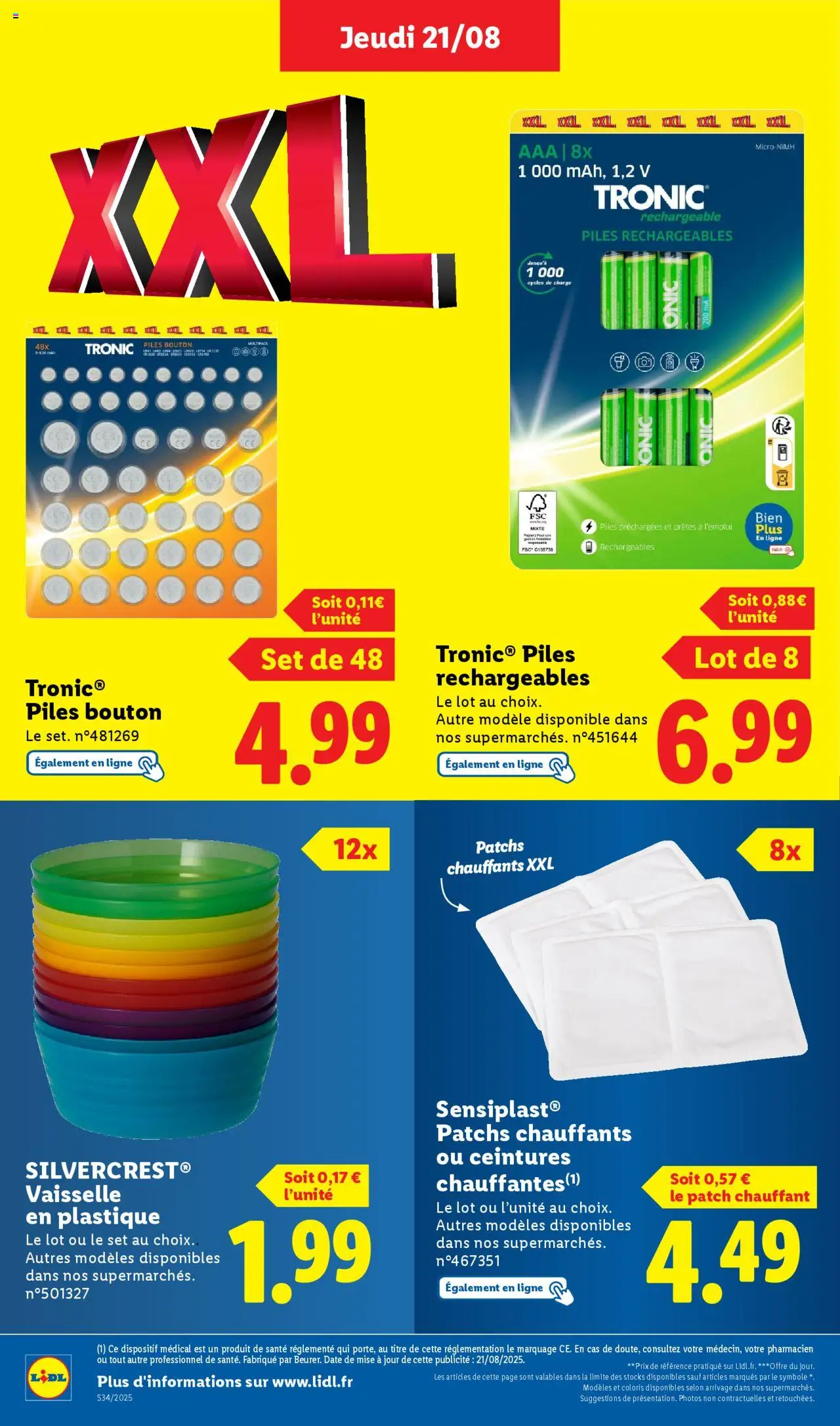  | Page: 18 | Produits: Patchs chauffants, Piles
