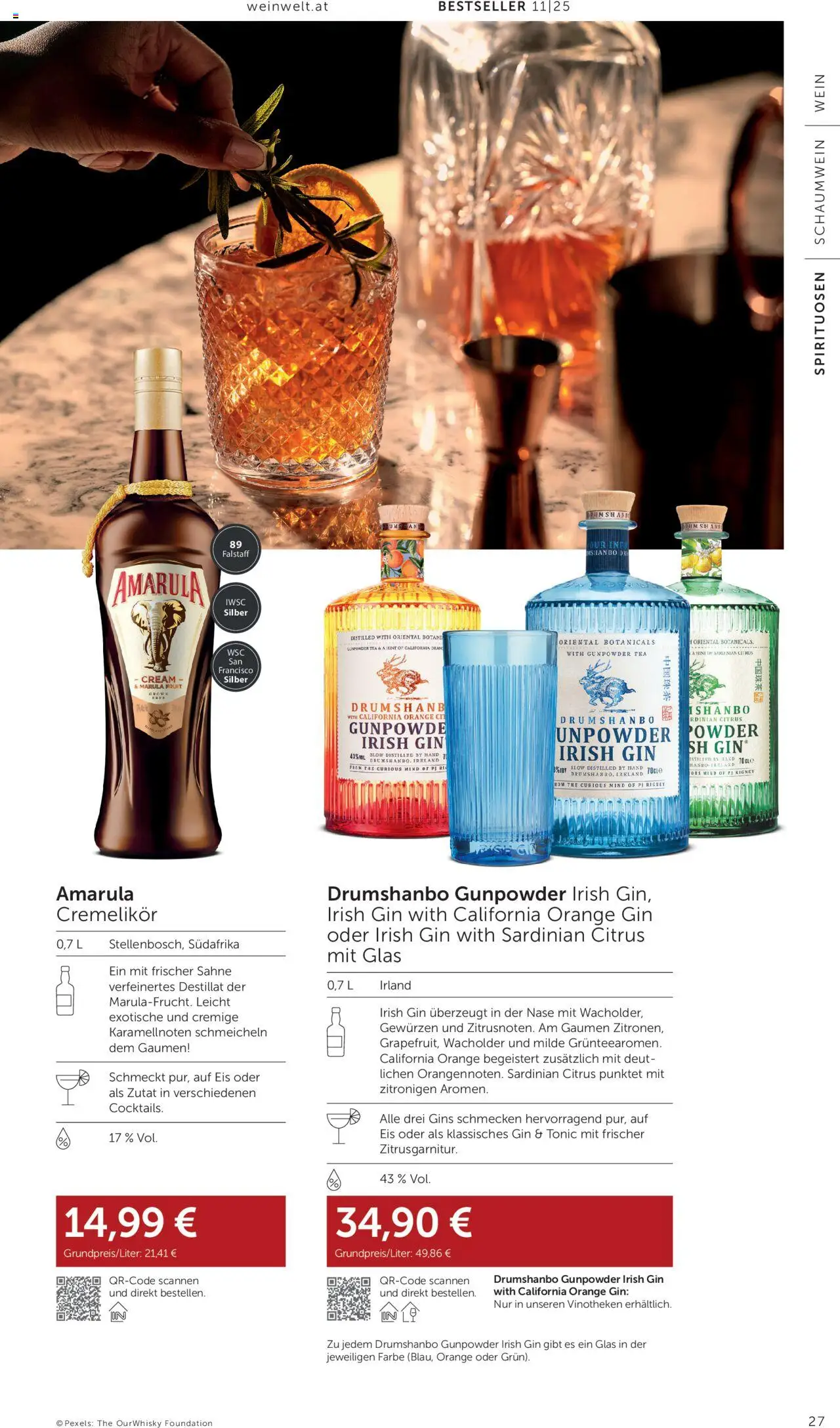 Interspar Wein Welt gültig ab 16.10.2025 | Seite: 27 | Produkte: Gin, Sahne, Eis, Wein
