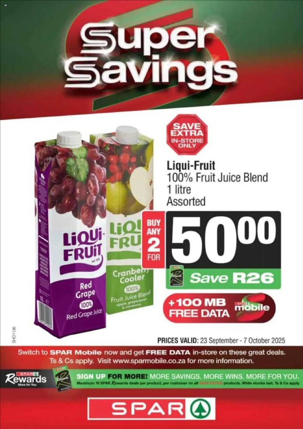 New KWIKSPAR catalogue – valid from 23.09.2025 | Page: 11 | Products: Data, Cooler, Juice, Fruit