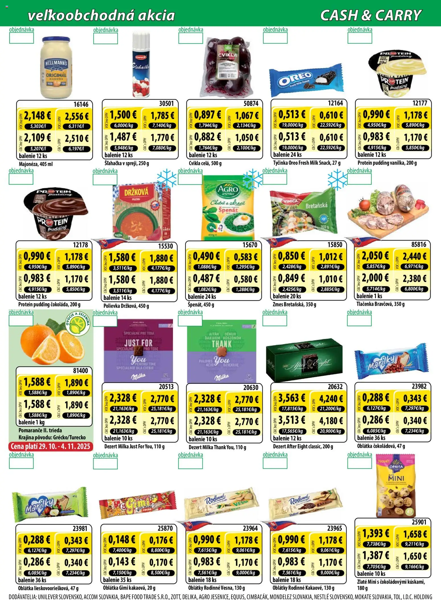 Nové Milk Agro akcie – leták je platný od 29.10.2025 | Strana: 3 | Produkty: Pomaranče, Protein, Milka, Šľahačka