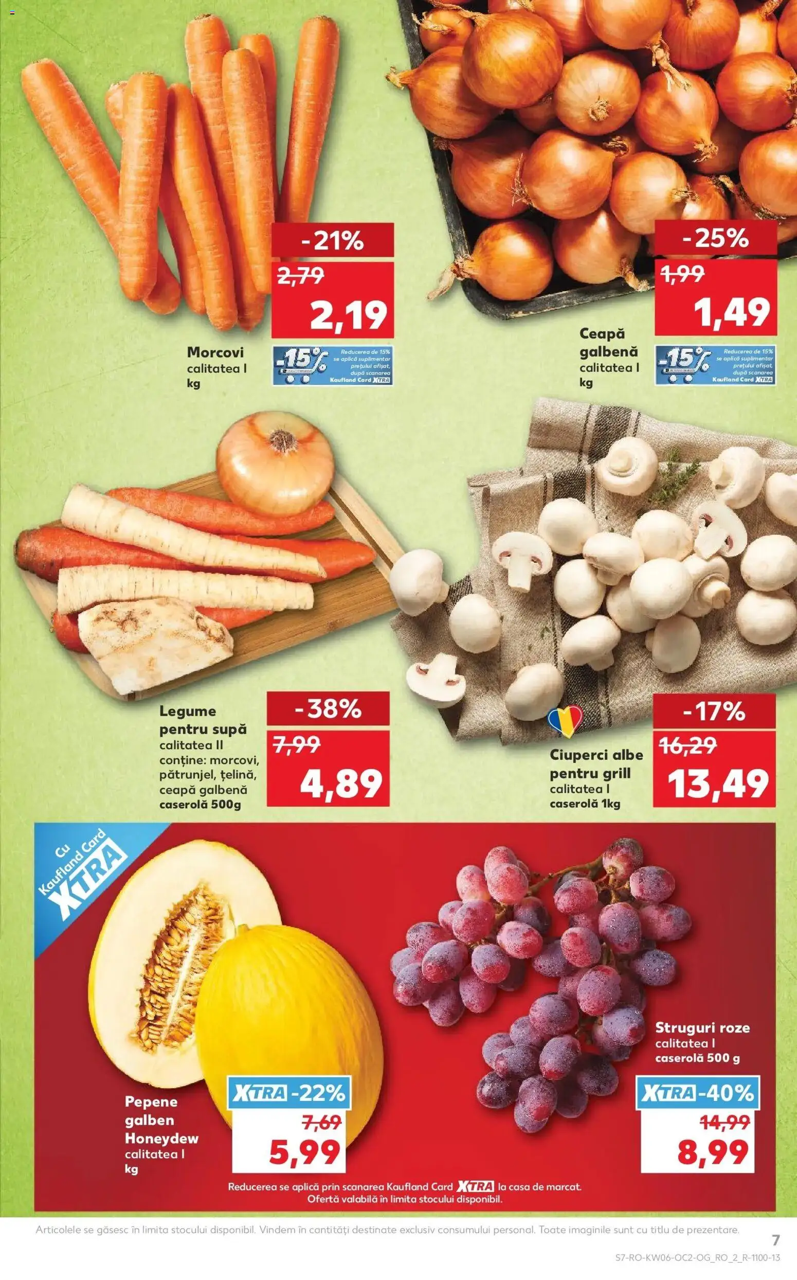 Noul catalog Kaufland – valabil de la 04.02.2026 | Pagină: 7 | Produse: Ciuperci, Morcovi, Ceapă, Legume