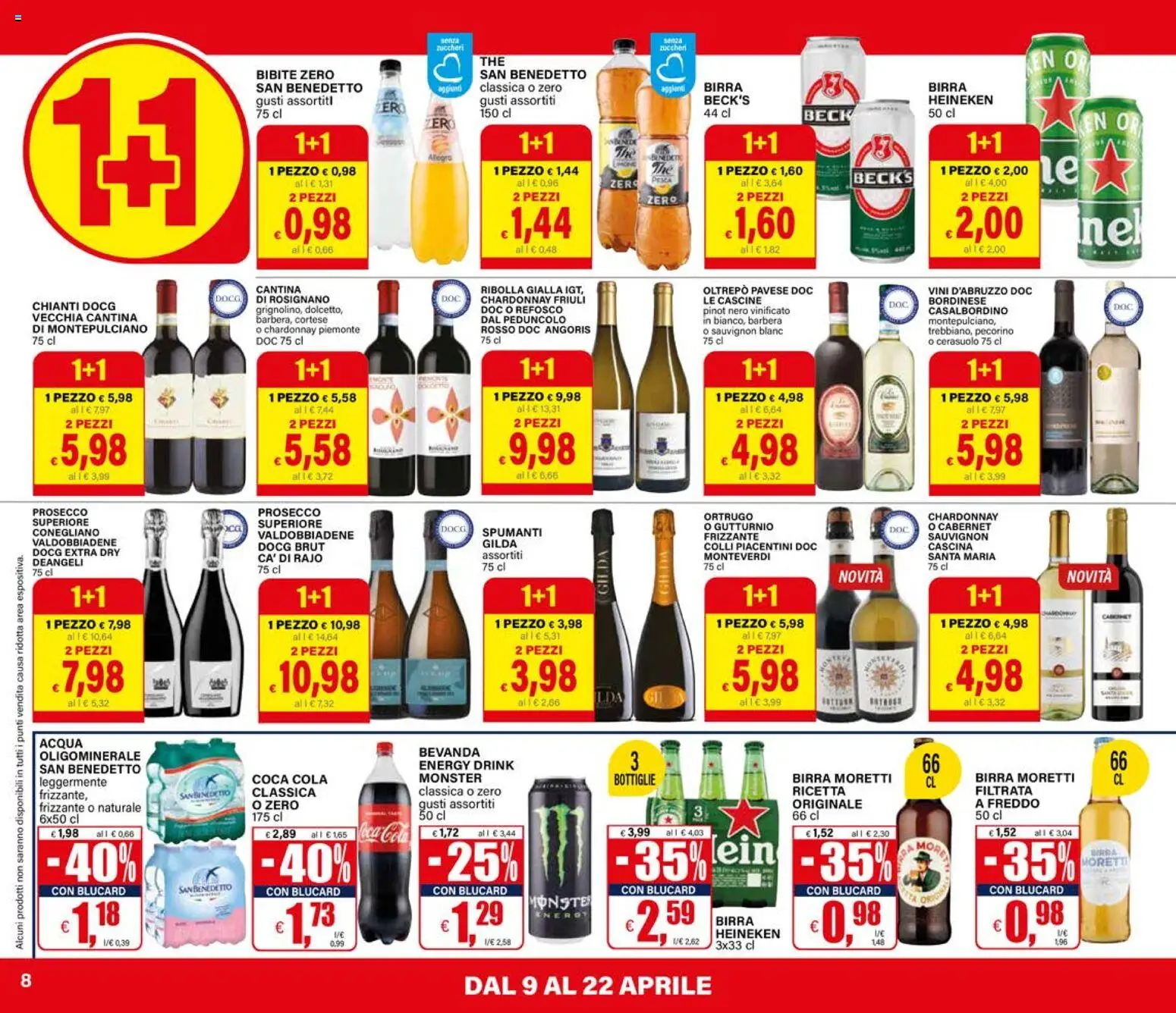 Volantino Il Gigante del 09.04.2026 | Pagina: 8 | Prodotti: Birra, Prosecco, Pesca, Pecorino