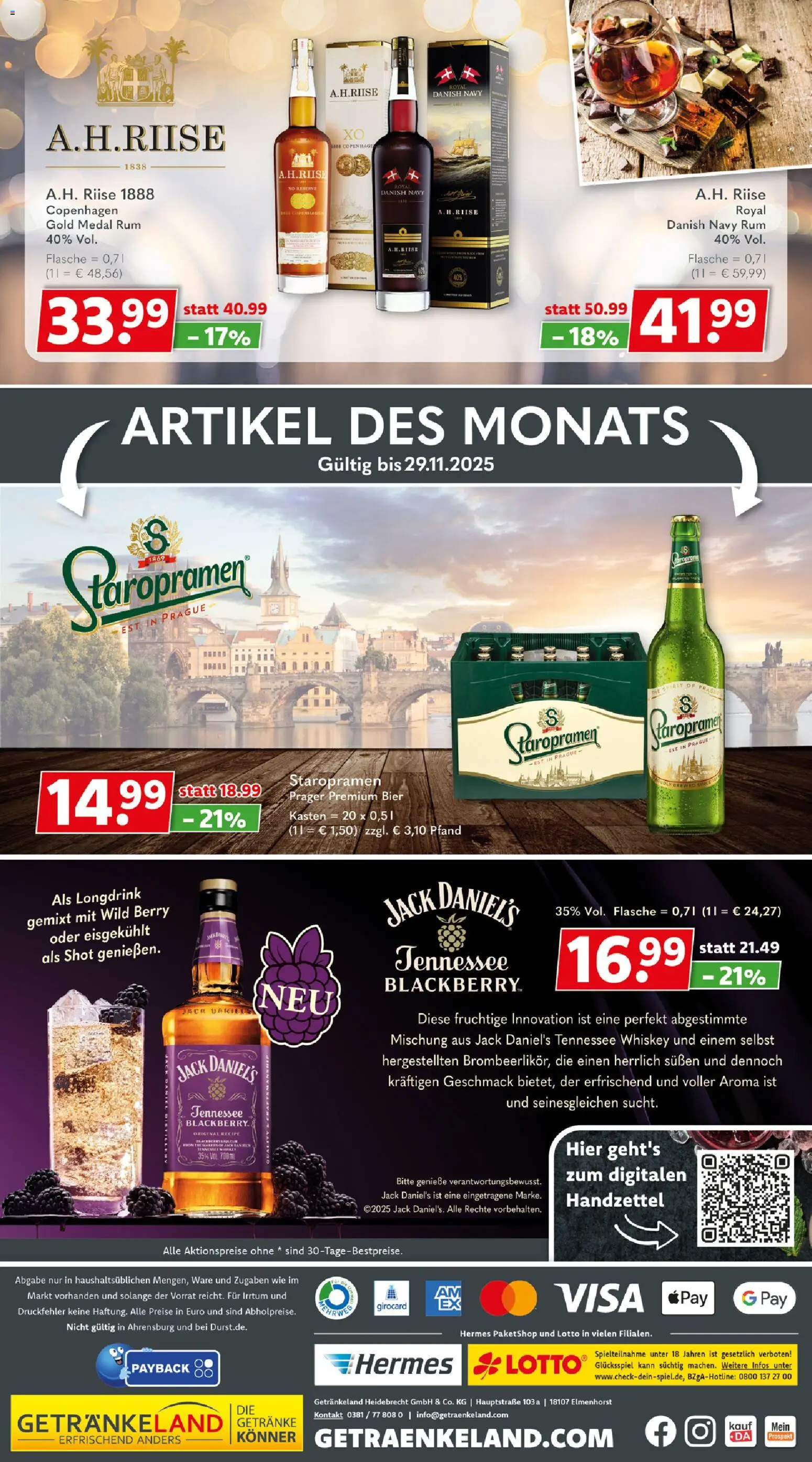 Getränkeland Berlin - Brandenburg – gültig ab 10.11.2025 | Seite: 6 | Produkte: Bier, Rum, Jack Daniel's, Whiskey