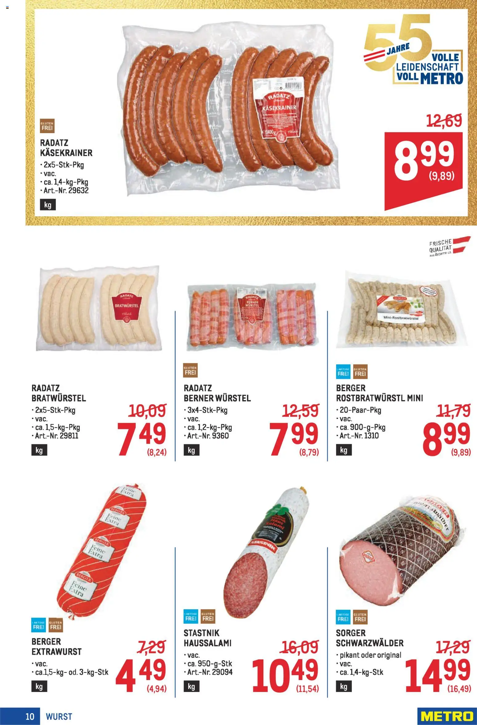 Metro angebote Profi gültig ab 16.04.2026 | Seite: 10 | Produkte: Wurst