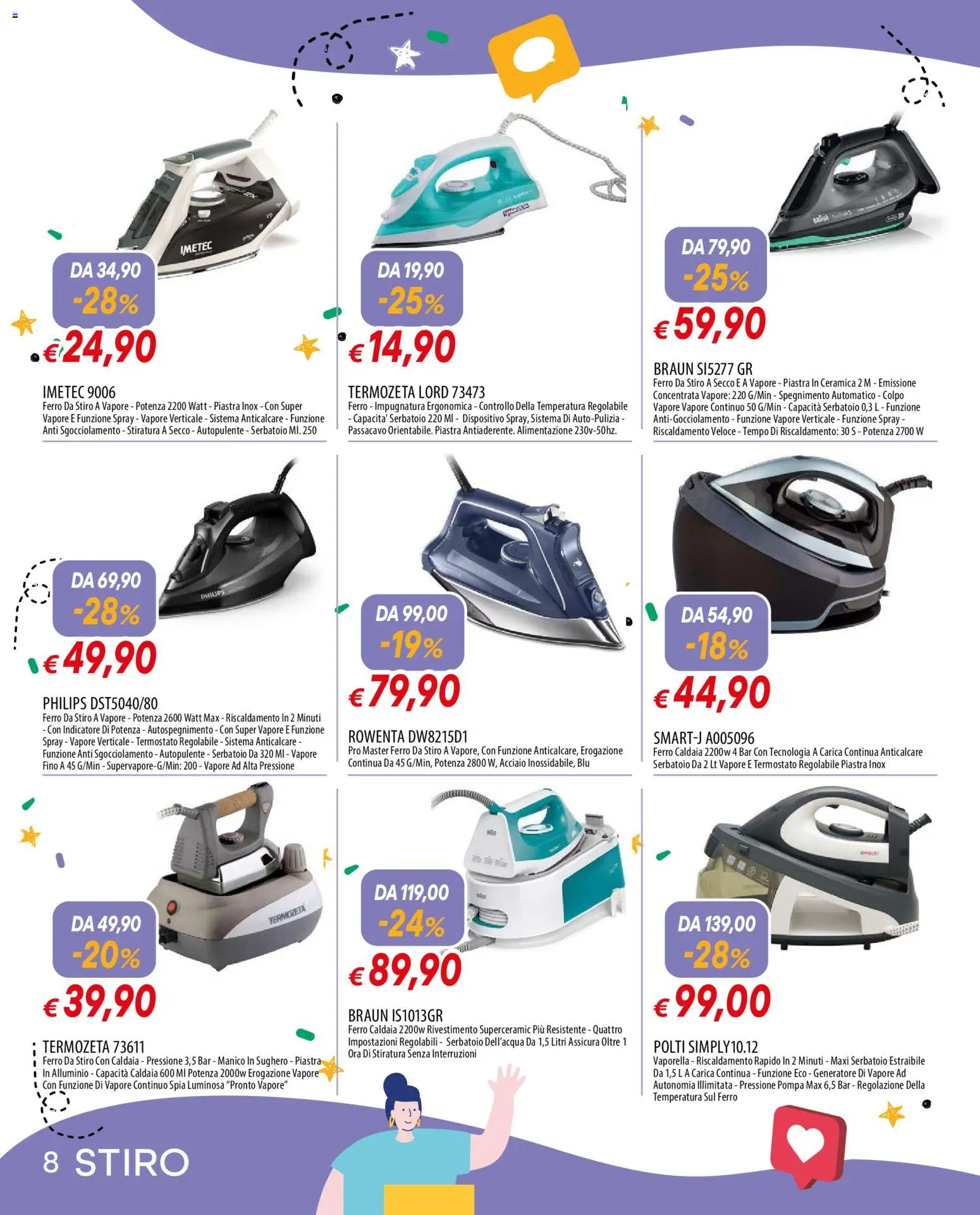 Volantino Galassia del 23.03.2026 | Pagina: 8 | Prodotti: Caldaia, Anticalcare, Generatore, Ferro da stiro