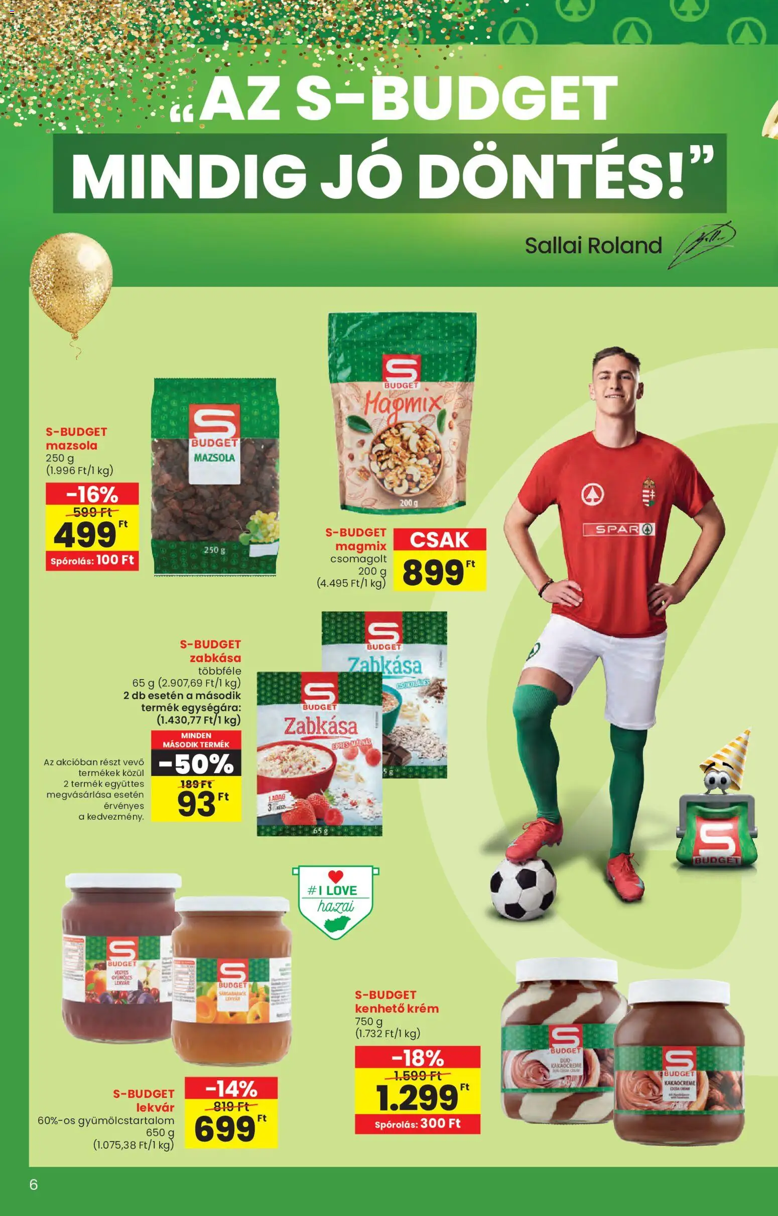 Interspar akciós ujság - amely érvényes a következő dátumtól: 21.01.2026 | Oldal: 6 | Termékek: Lekvár, Zabkása, Mazsola