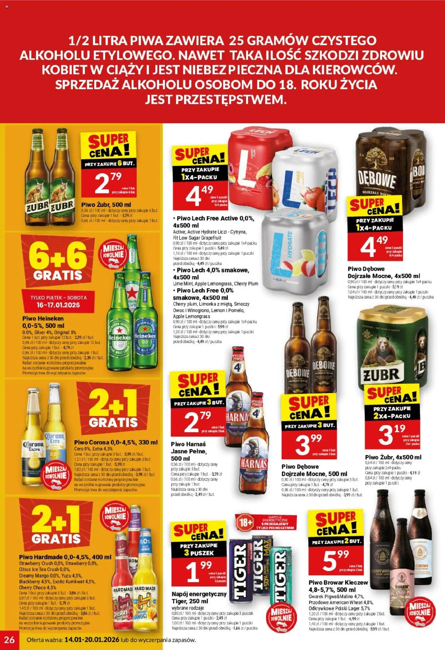 Twój Market Gazetka od 14.01.2026 | Strona: 26 | Produkty: Mango, Harnaś, Piwo, Heineken