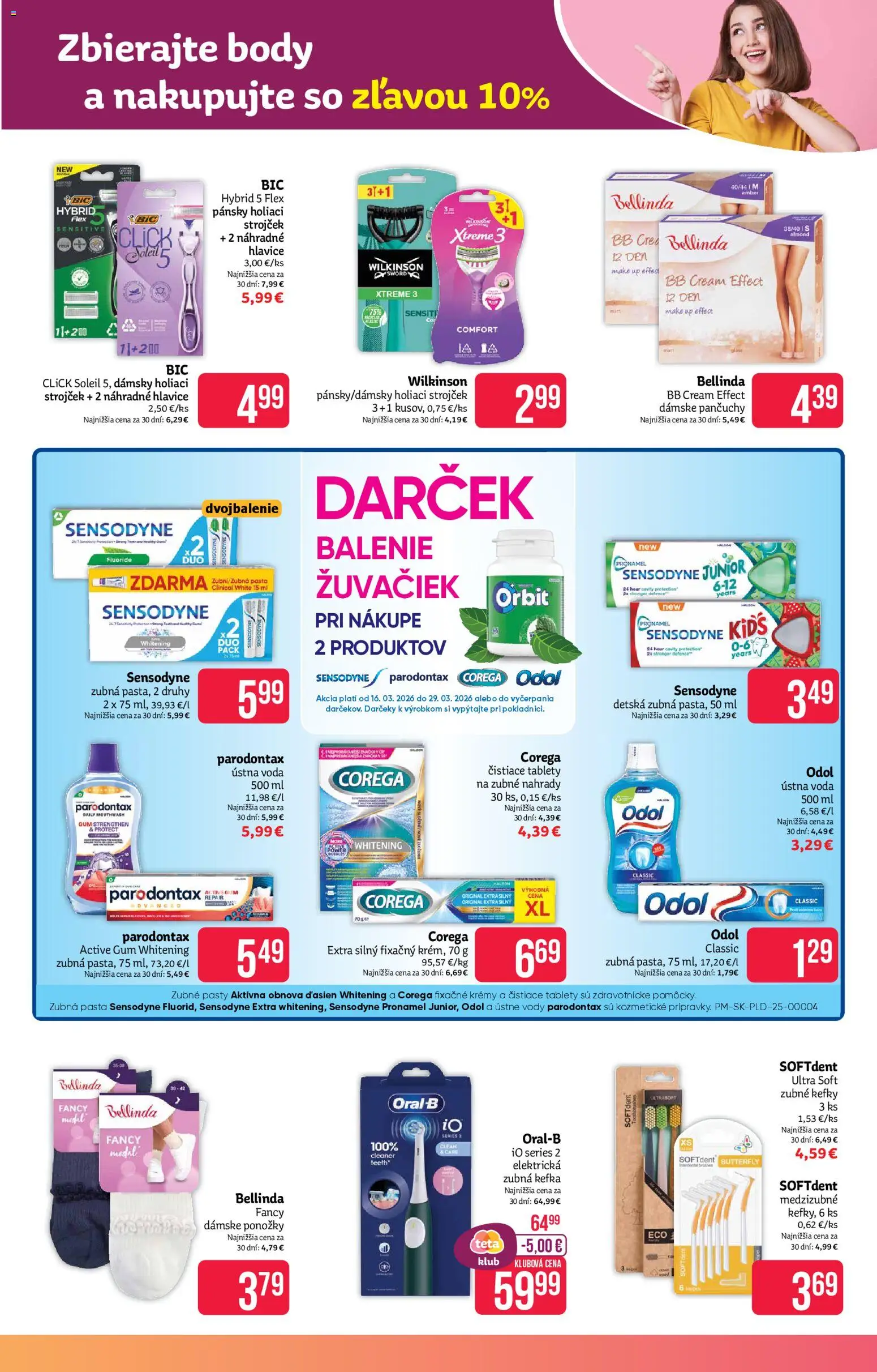 Nové Teta drogerie akcie – leták je platný od 16.03.2026 | Strana: 9 | Produkty: Elektrická zubná kefka, Zubná kefka, Strojček, Holiaci strojček