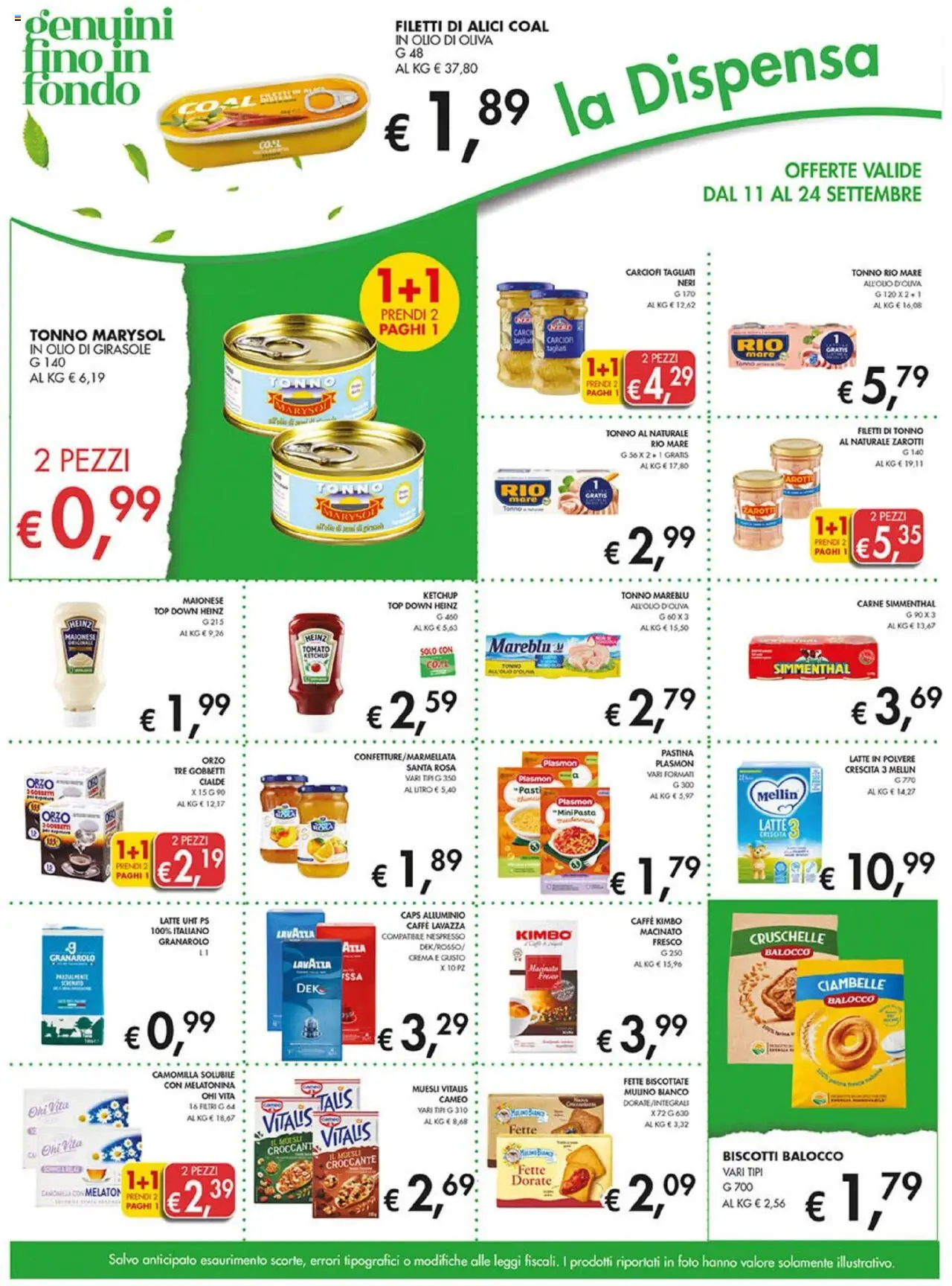Volantino Coal del 11.09.2025 | Pagina: 12 | Prodotti: Crema, Ciambelle, Tonno al naturale, Olio di girasole