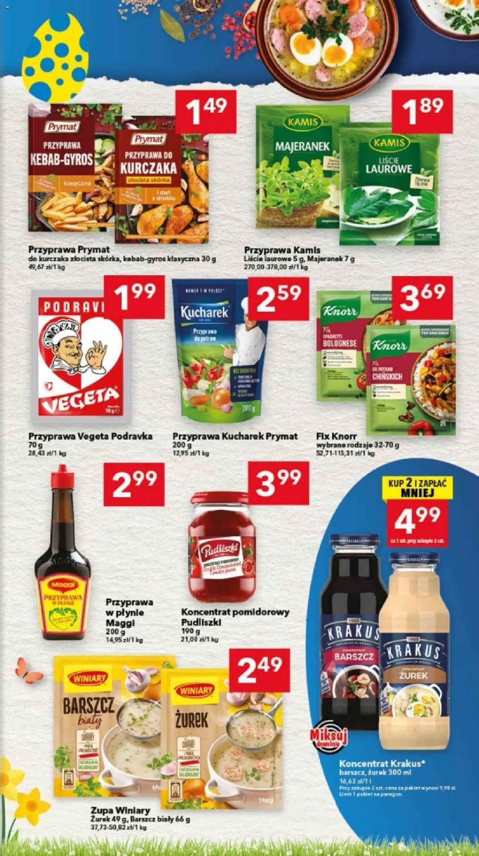 Lewiatan gazetka - Bydgoszcz od 26.03.2026 | Strona: 7 | Produkty: Barszcz, Majeranek, Koncentrat pomidorowy, Zupa