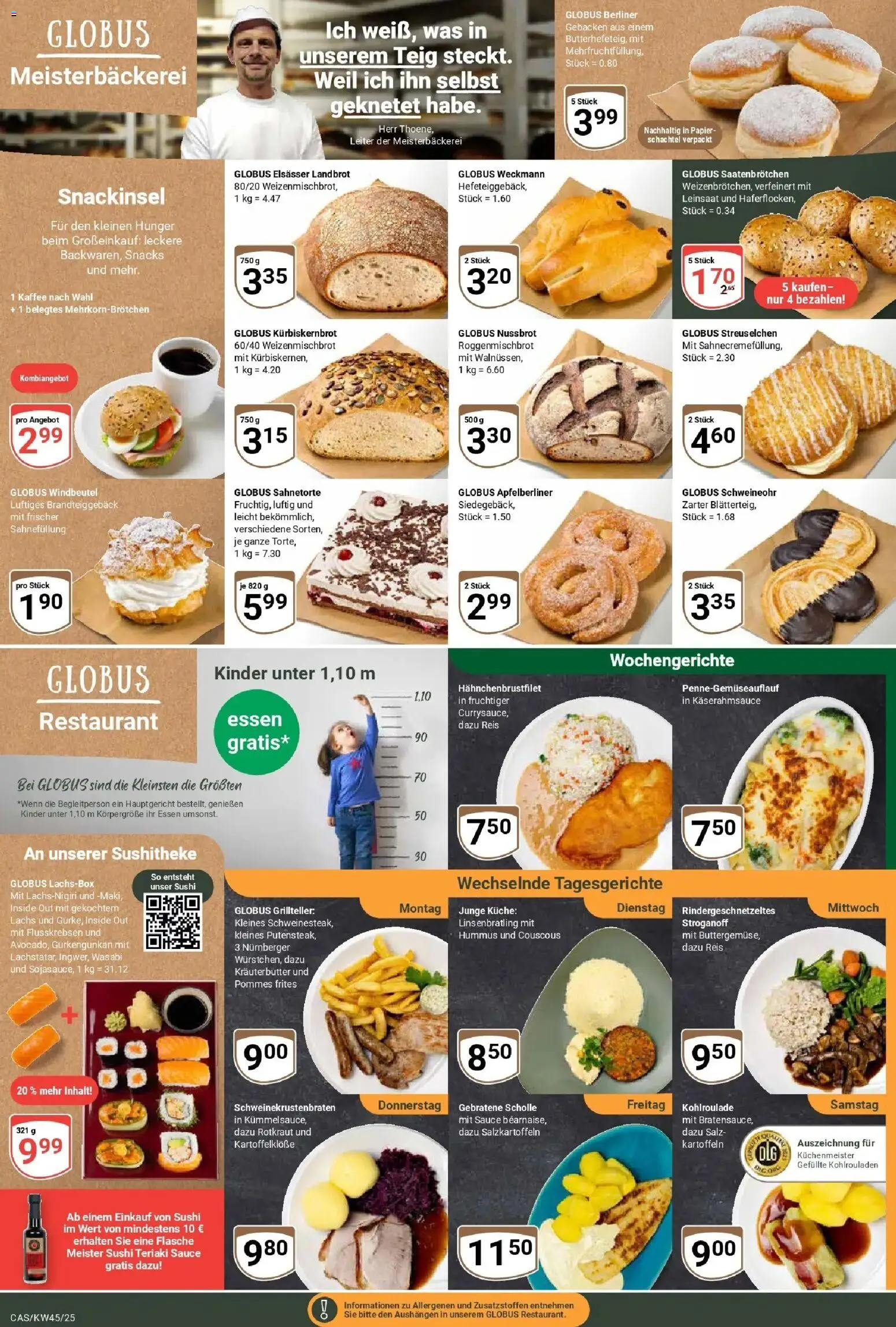 Globus prospekt Castrop-Rauxel	 – gültig ab 02.11.2025 | Seite: 6 | Produkte: Berliner, Lachs, Brot, Reis