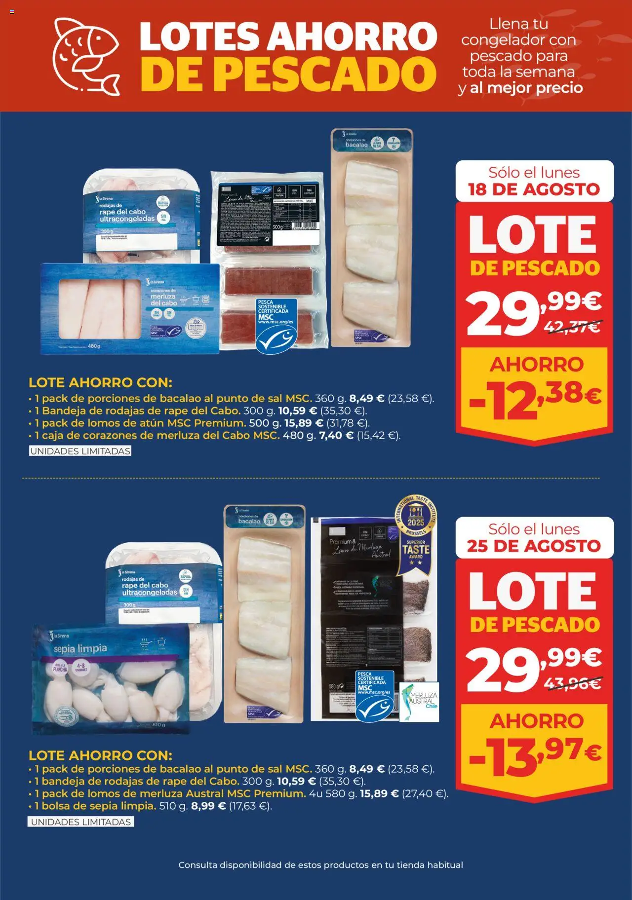 La Sirena - Ibiza │ válido desde el 14.08.2025 | Página: 8 | Productos: Pescado, Bolsa, Congelador, Bandeja