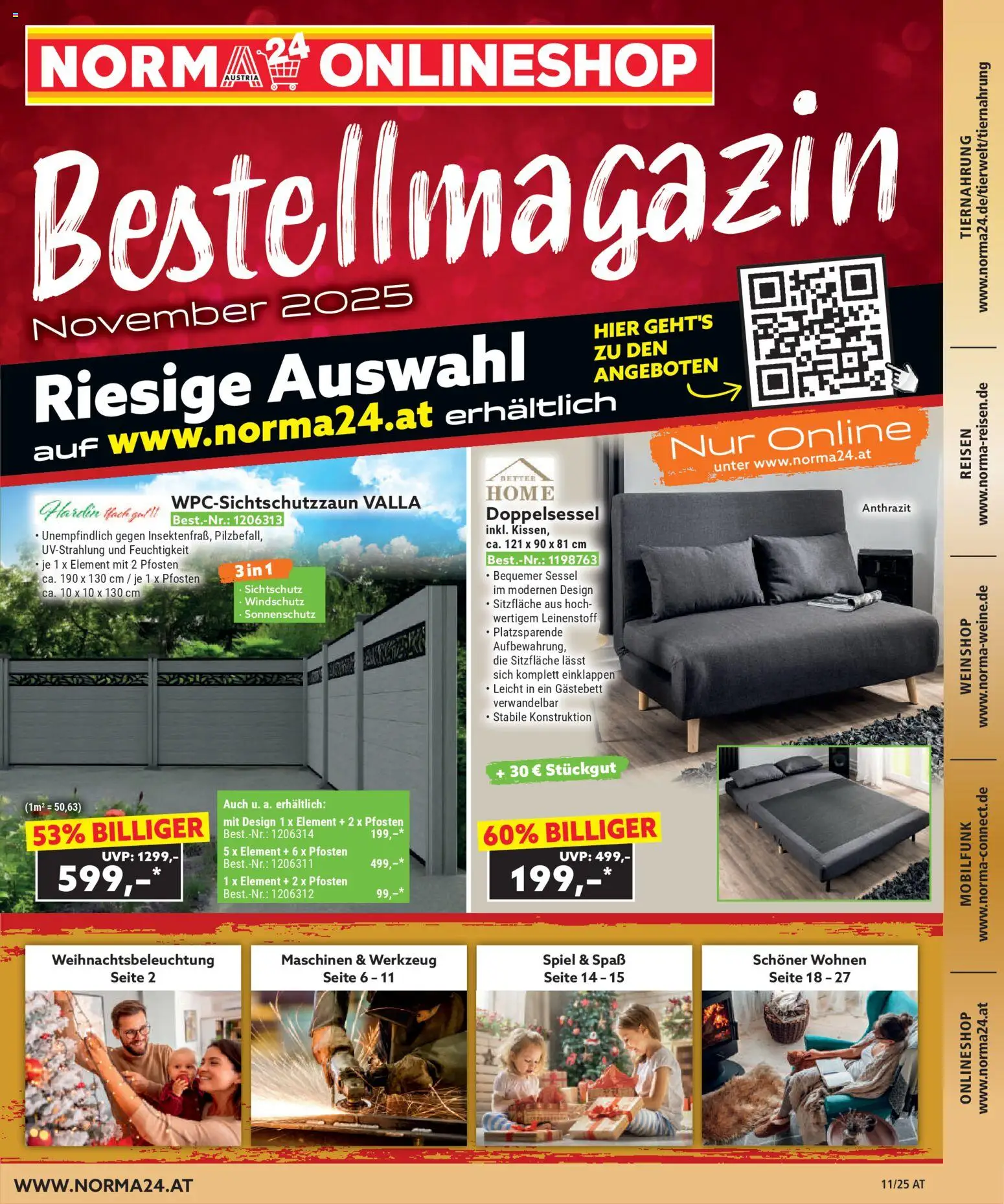 Norma Bestellmagazin  gültig ab 01.11.2025 | Seite: 1 | Produkte: Spiel, Sessel