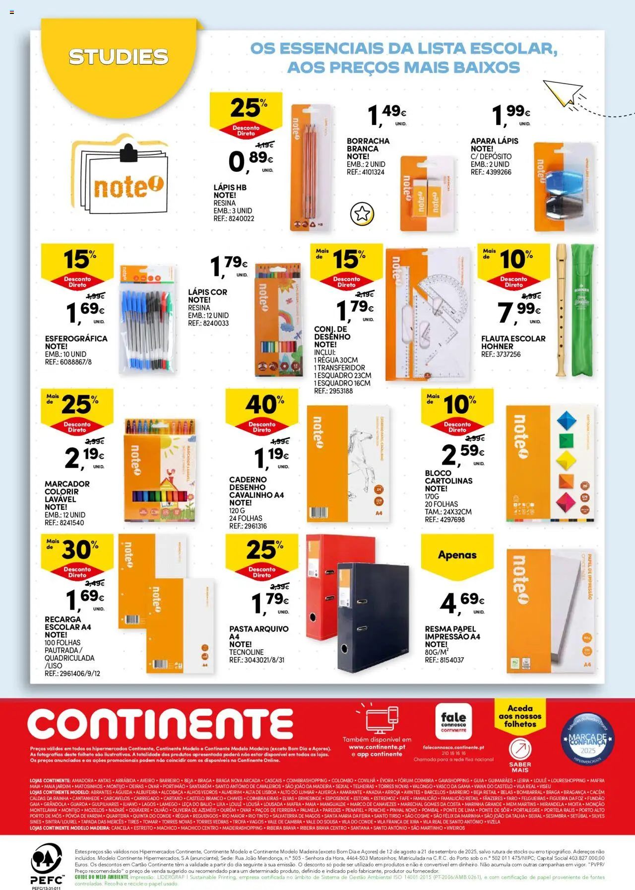 Continente - Regresso às Aulas: Regressamos com tudo │ válido de 12.08.2025 | Página: 68 | Produtos: Caderno, Notebook