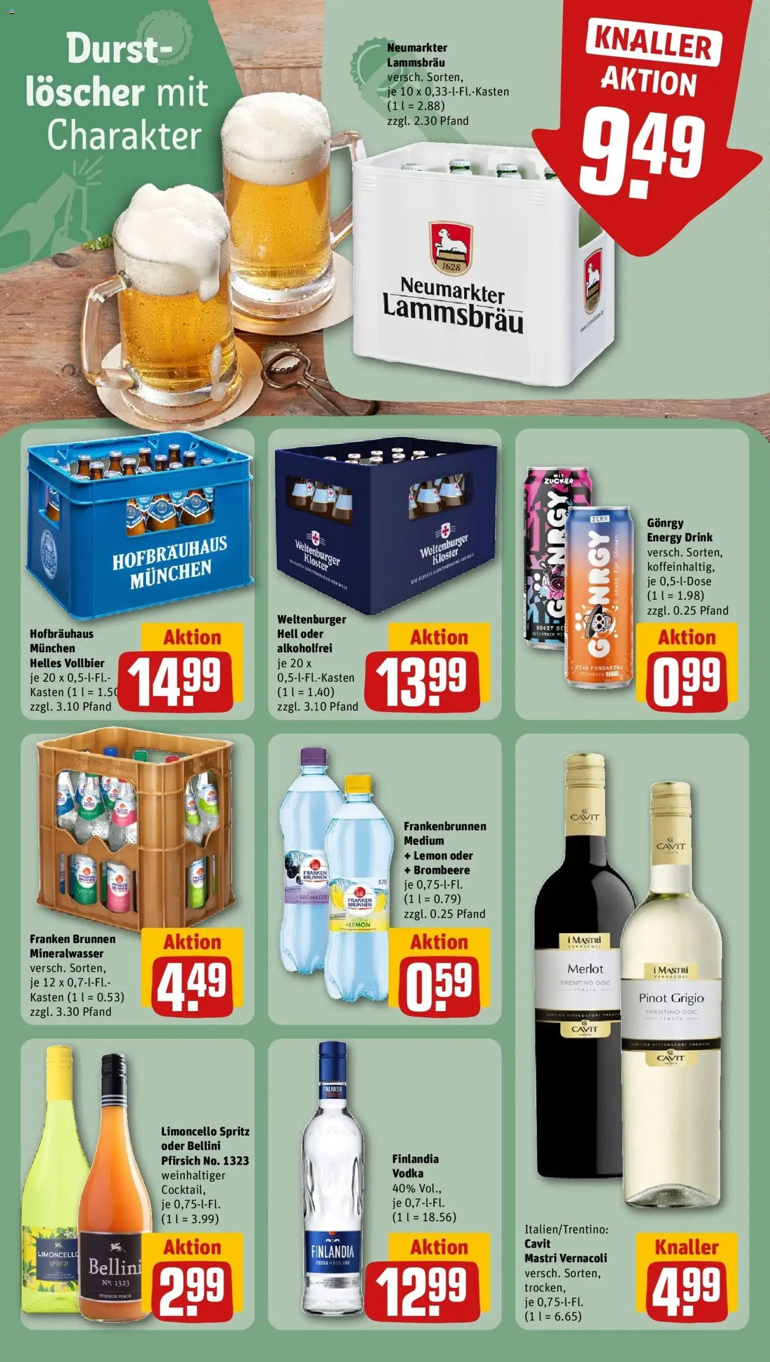 Rewe Prospekt Waidhofen	 – gültig ab 12.04.2026 | Seite: 21 | Produkte: Merlot, Mineralwasser, Limoncello, Vodka