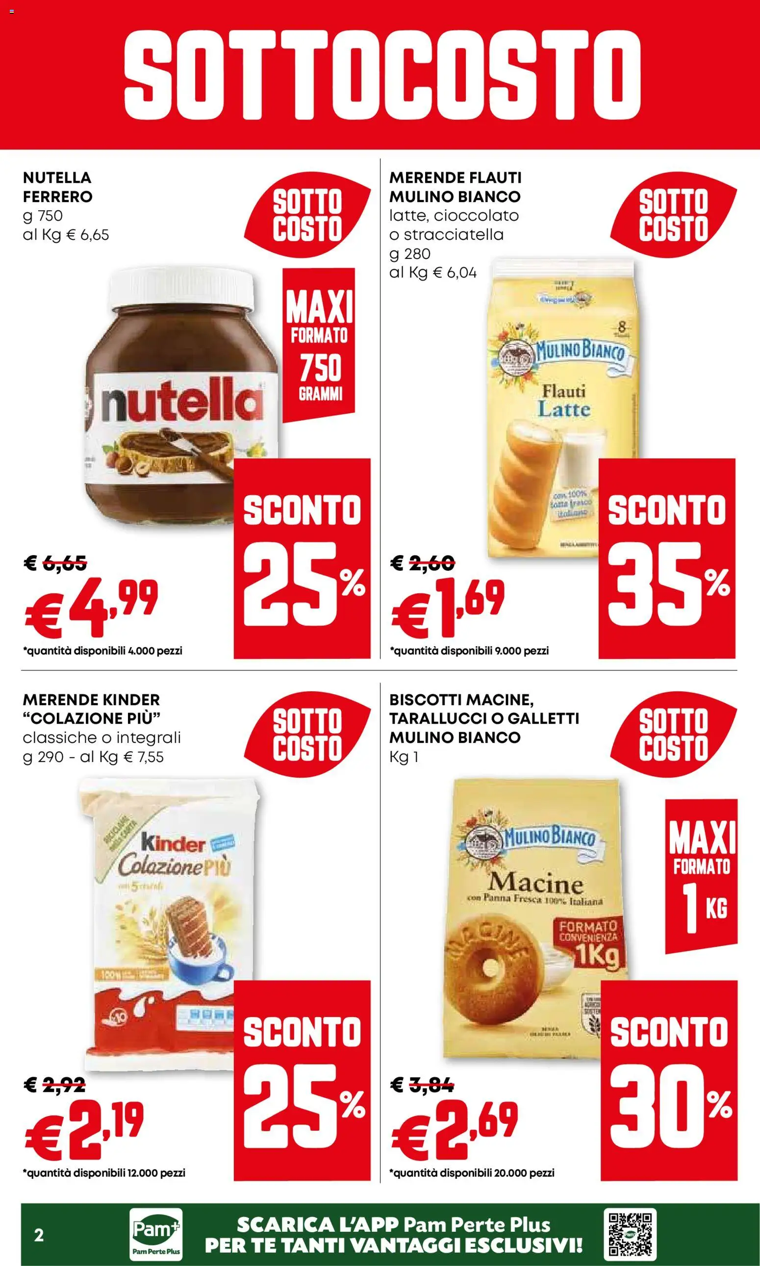 Volantino PAM del 29.01.2026 | Pagina: 2 | Prodotti: Panna, Biscotti, Nutella, Stracciatella