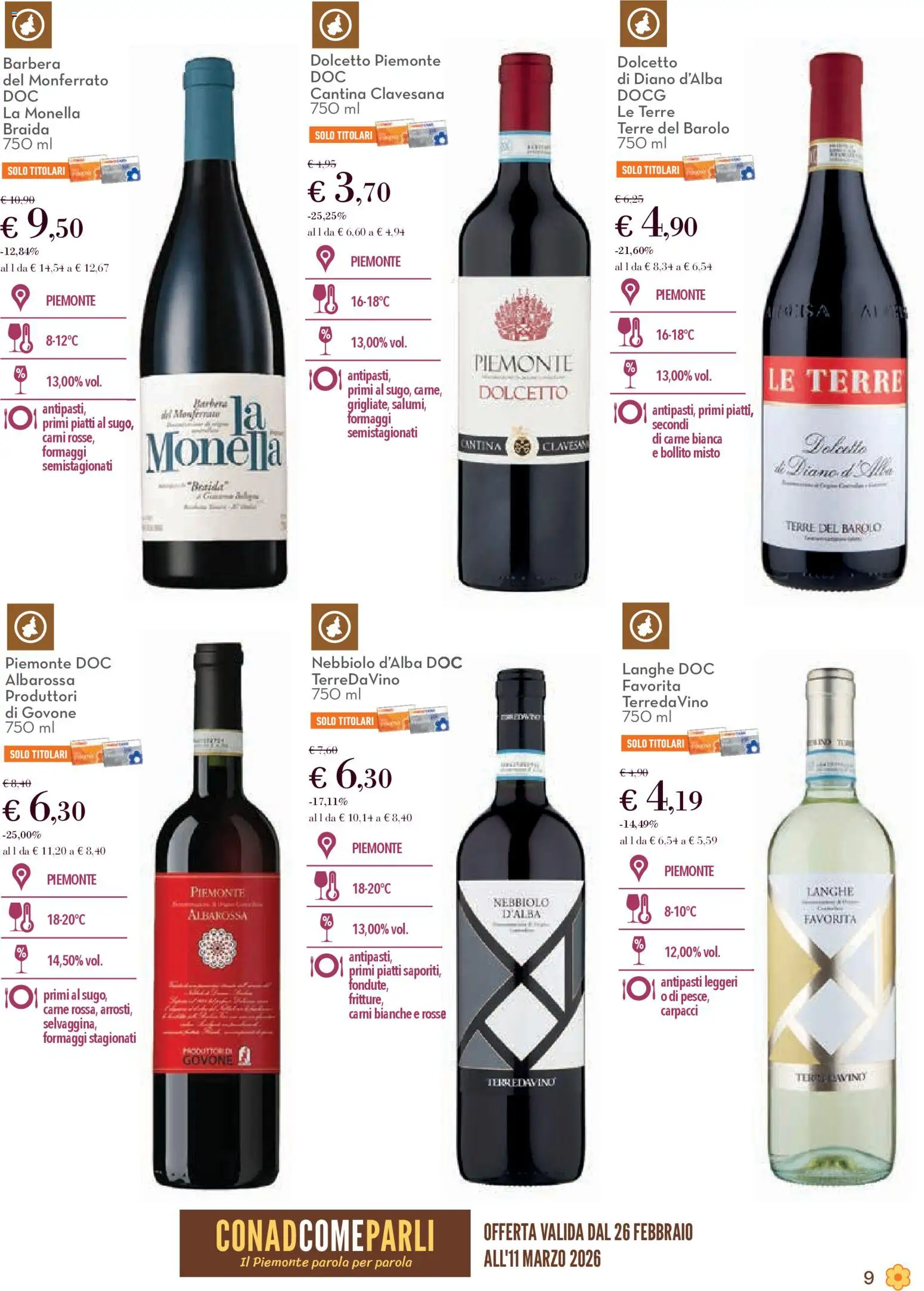 Volantino Conad del 26.02.2026 | Pagina: 9 | Prodotti: Vino