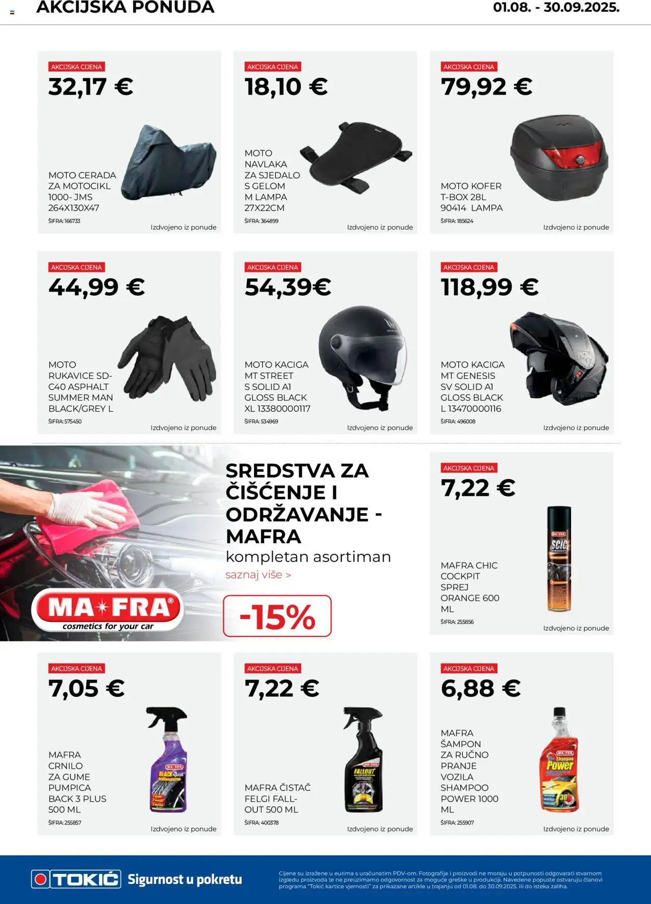 Tokić katalog | vrijedi od 18.08.2025 | Stranica: 10 | Proizvodi: Kaciga, Šampon, Kofer, Rukavice