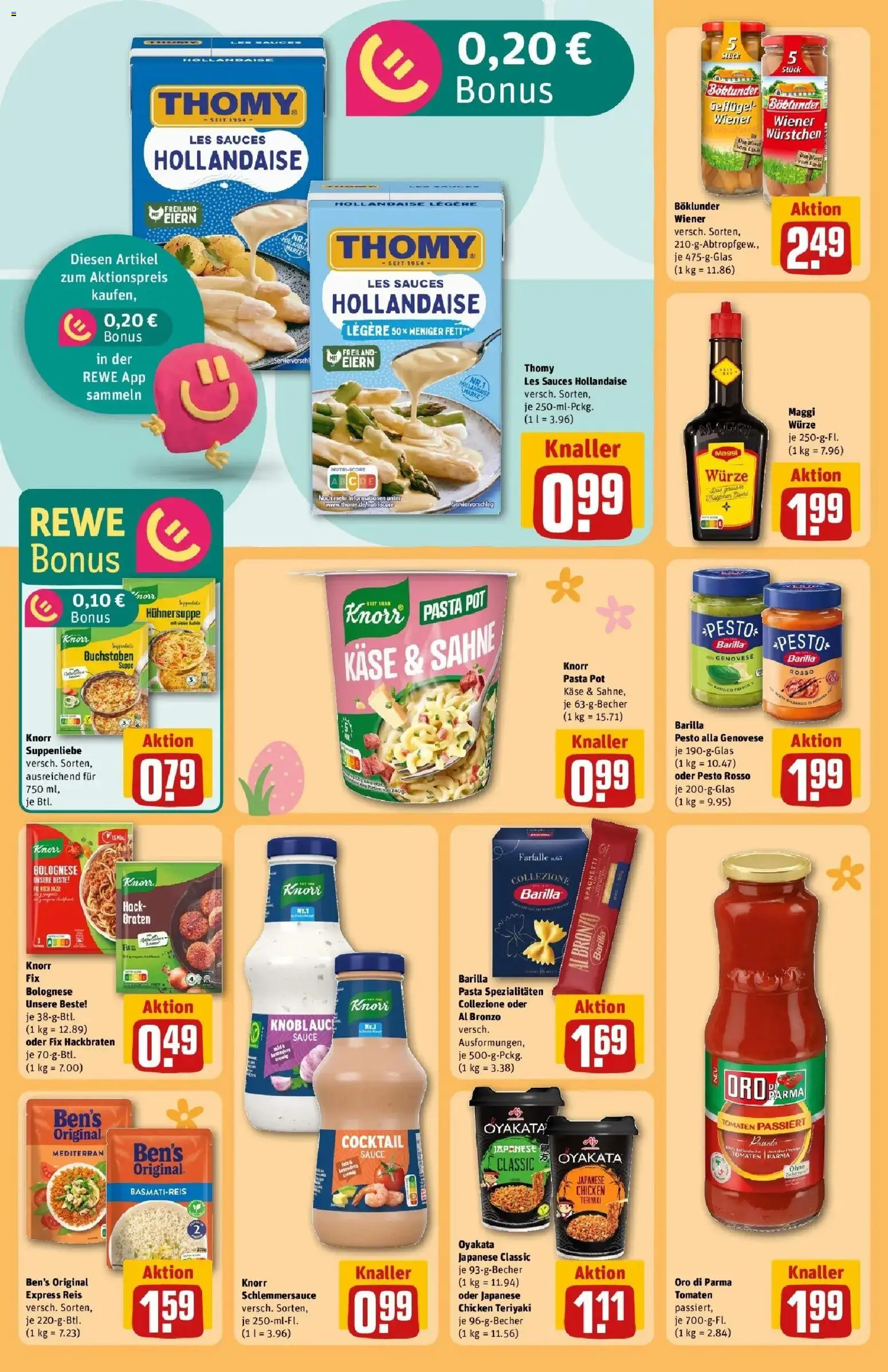 Rewe Prospekt Köln / Bickendorf	 – gültig ab 15.03.2026 | Seite: 30 | Produkte: Thomy les sauces, Barilla pesto, Knorr, Knoblauch