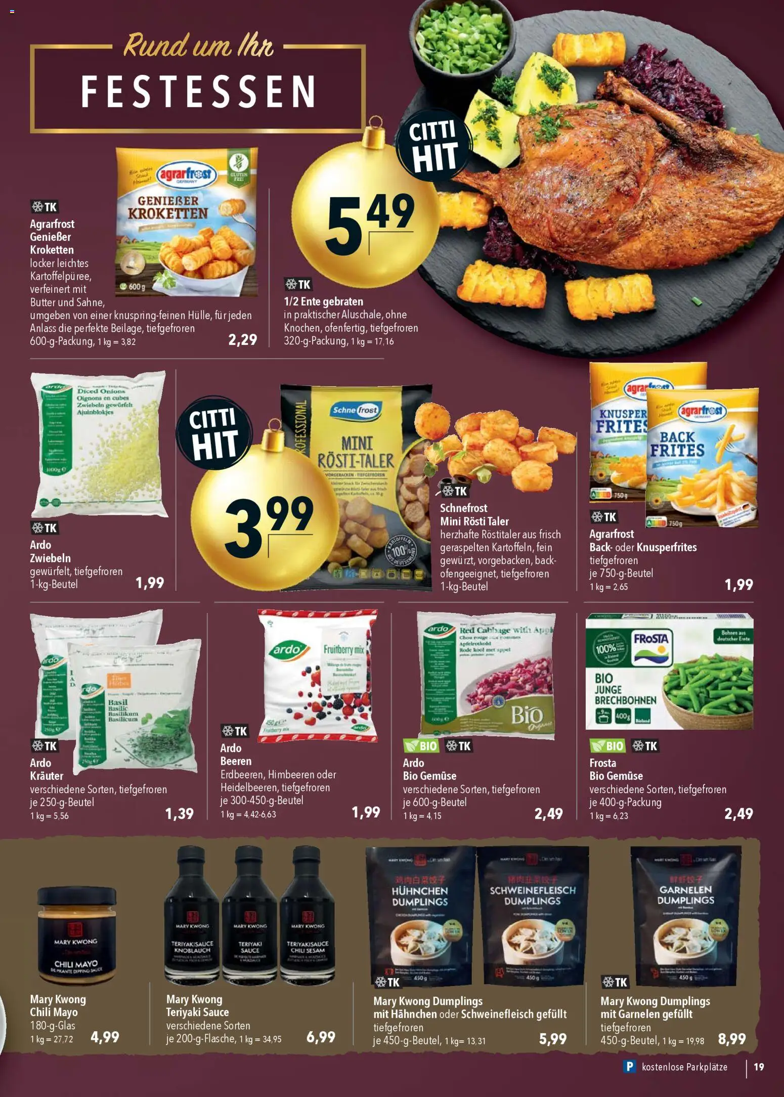 CITTI Markt Prospekt 	 – gültig ab 03.12.2025 | Seite: 19 | Produkte: Himbeeren, Butter, Zwiebeln, Chili