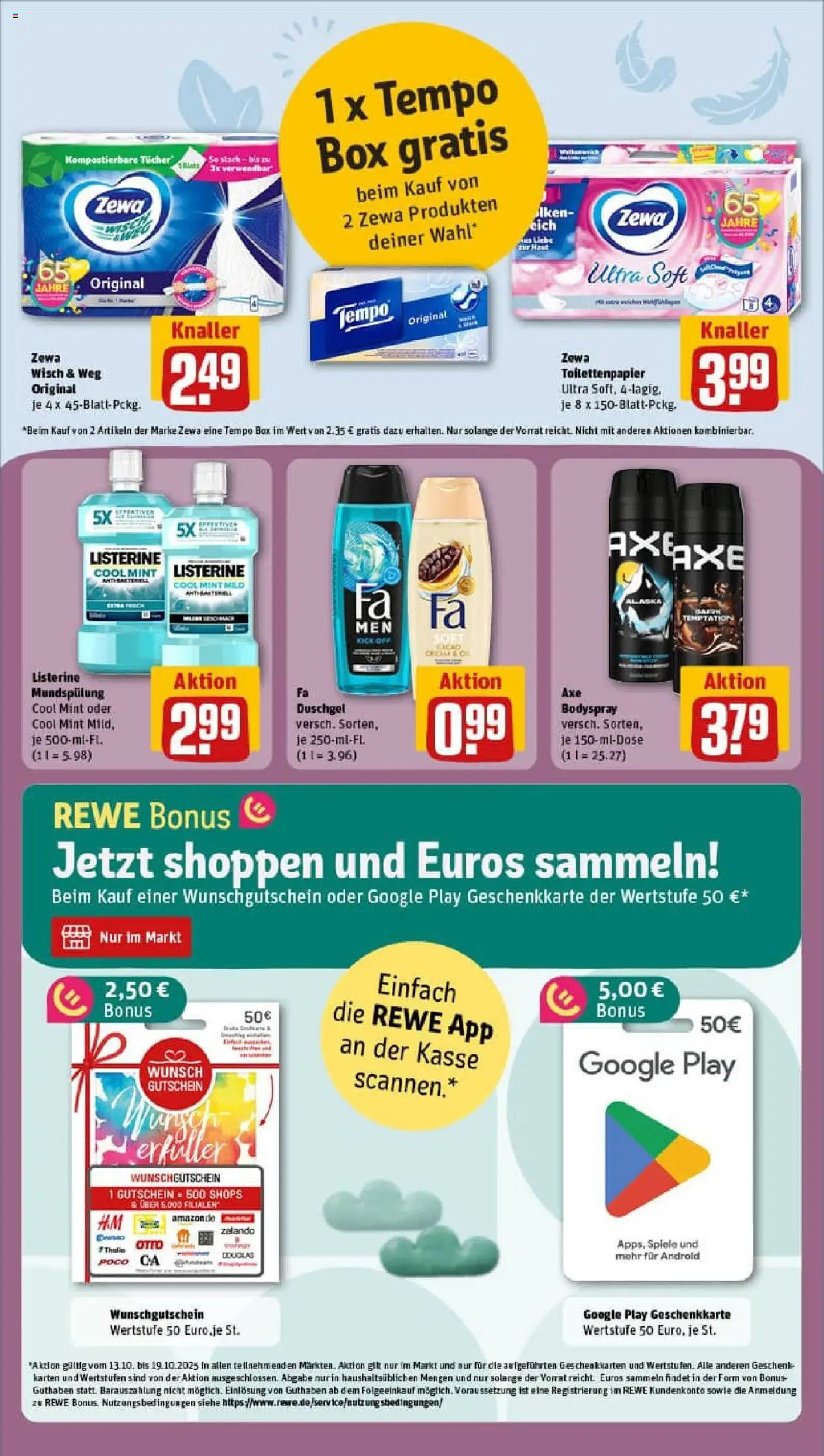 Rewe prospekt Göttingen	 – gültig ab 13.10.2025 | Seite: 16 | Produkte: Box, Tempo, Shower Gel, Listerine