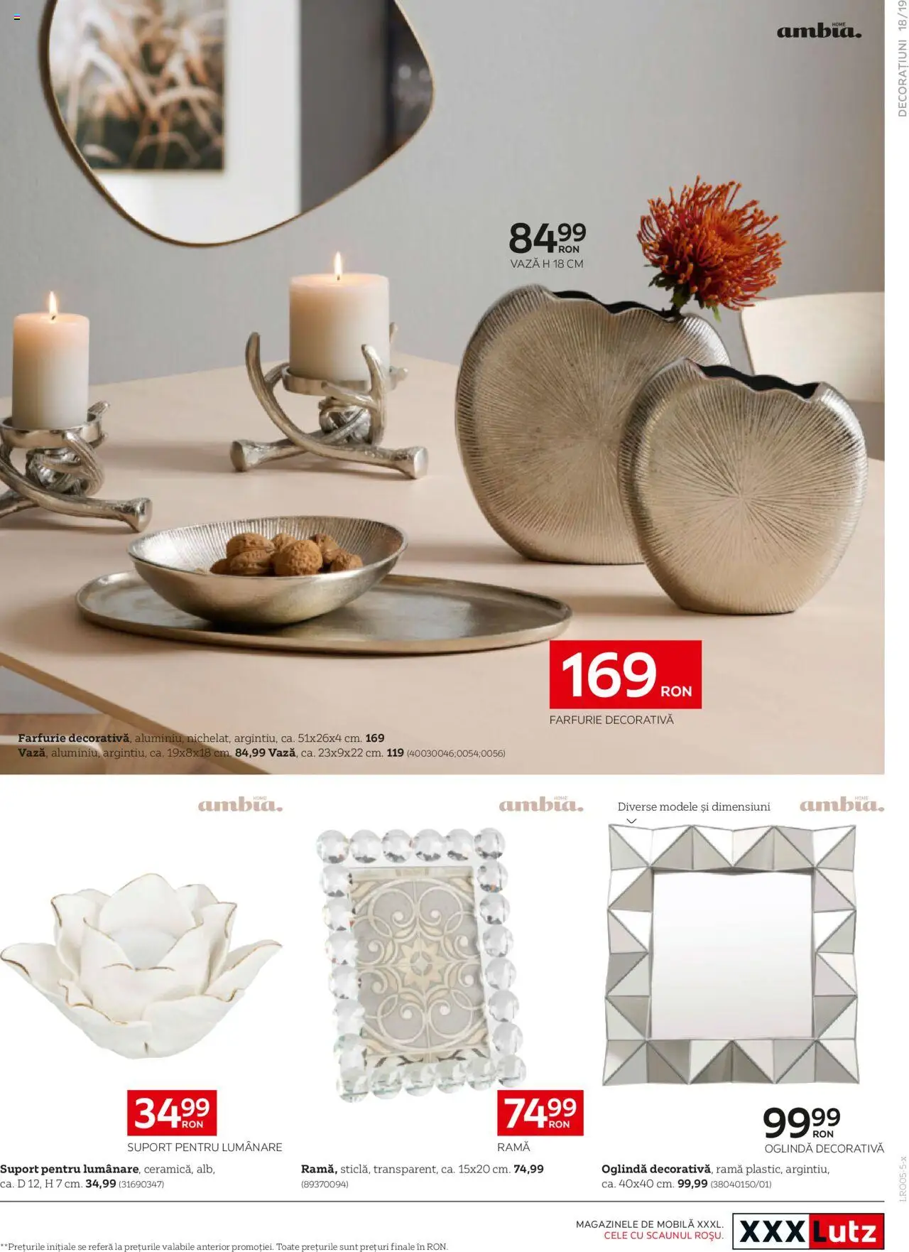 Noul catalog XXXLutz – valabil de la 05.05.2025 | Pagină: 19 | Produse: Oglindă, Vază, Lumânare, Farfurie