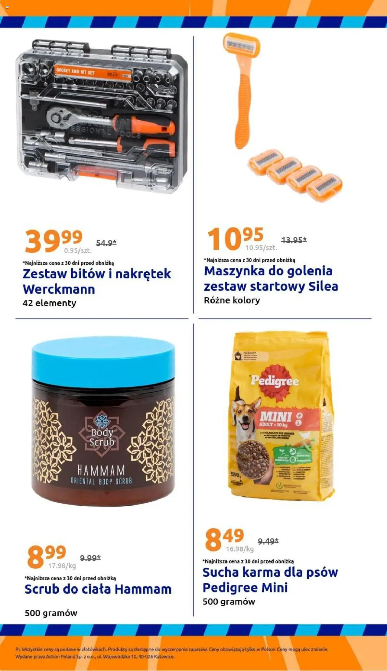 Action Gazetka od 24.09.2025 | Strona: 32 | Produkty: Maszynka do golenia, Pedigree, Body, Karma dla psów