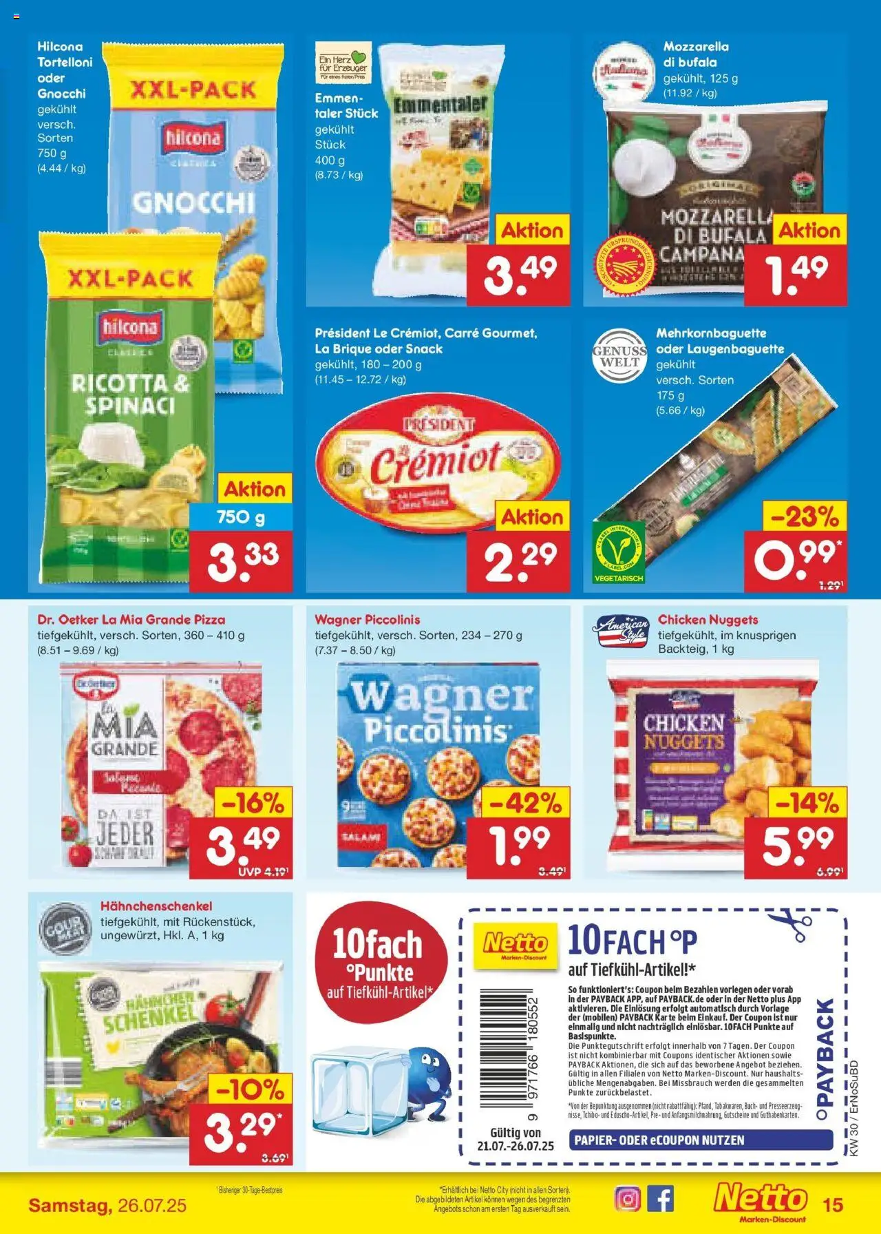 Netto Marken-Discount prospekt Jena-Lobeda	 - gültig ab dem 21.07.2025 | Seite: 19 | Produkte: Hahnchen, Hahnchenschenkel, Piccolinis, Salami
