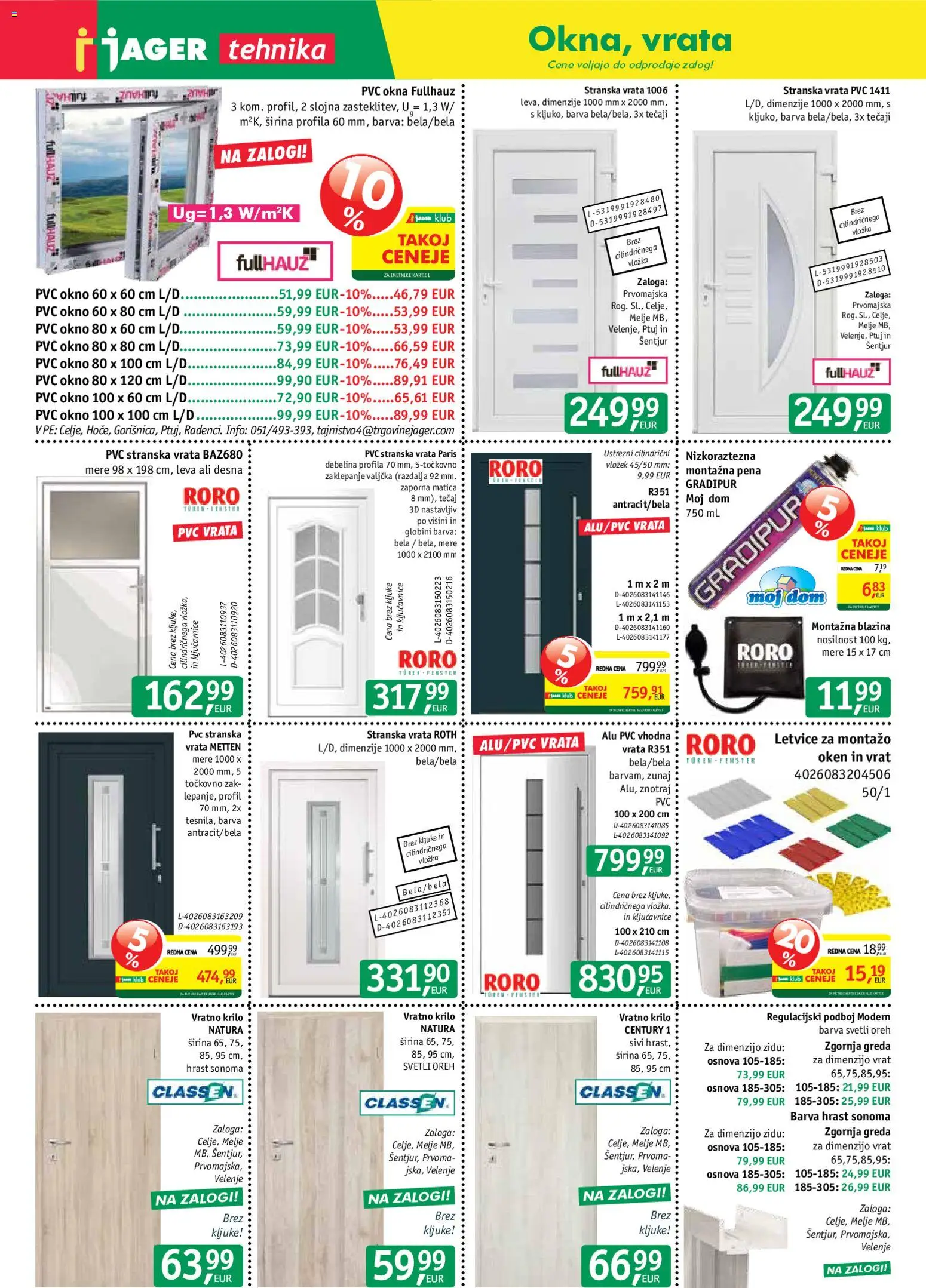 Novi Jager katalog ponudbe – veljaven od 14.01.2026 | Stran: 10 | Izdelki: Blazina, Vratno krilo, Krilo, Barva