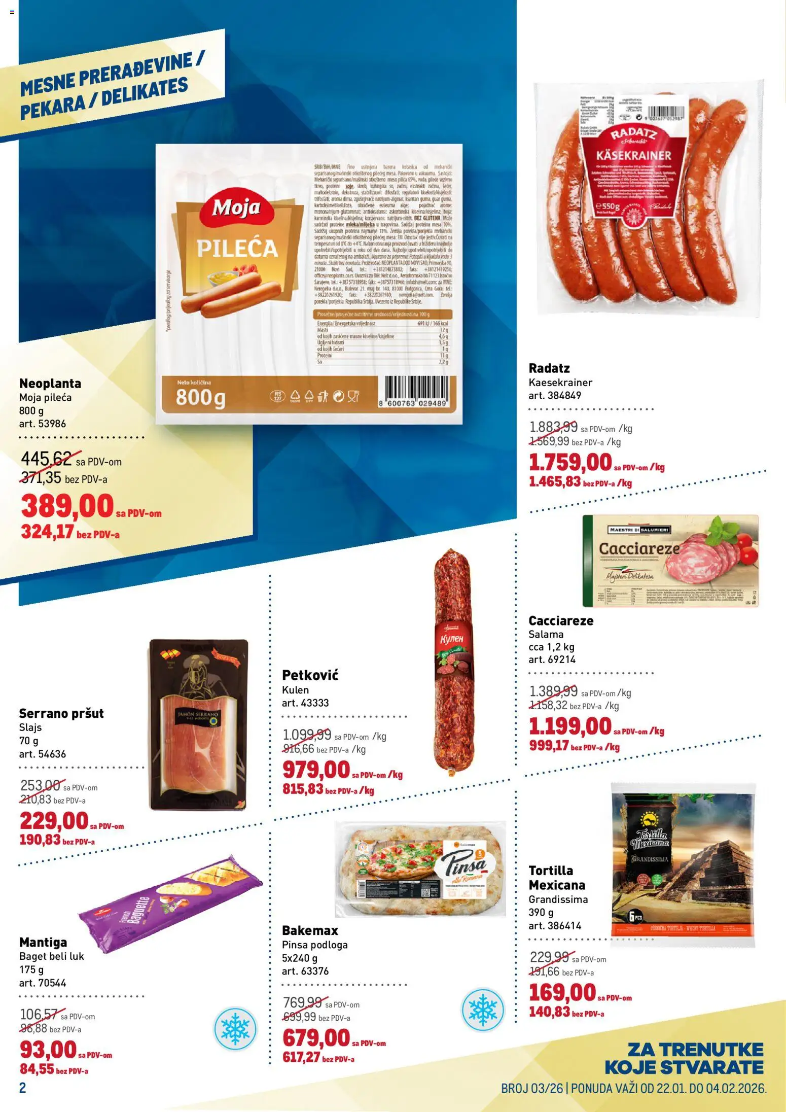 Metro katalog - važi od 22.01.2026 | Strana: 2 | Proizvode: Pršut, Pekara, Kulen, Voda