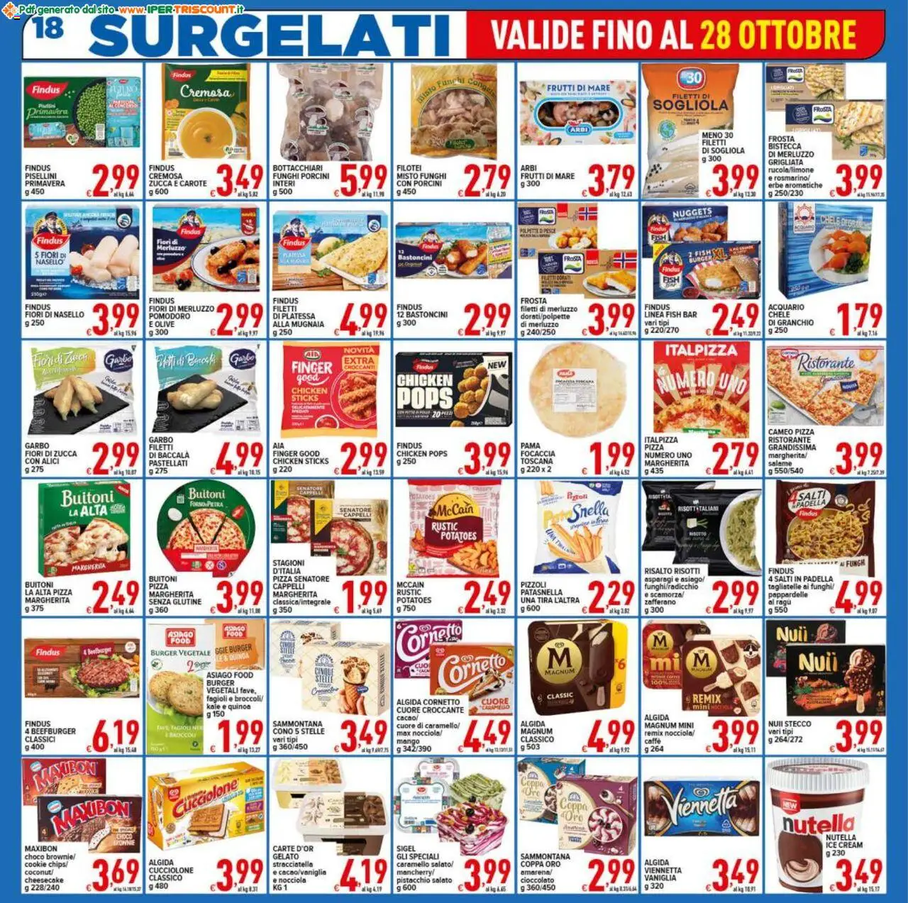 Volantino Ipertriscount del 17.10.2025 | Pagina: 18 | Prodotti: Pesce, Sogliola, Nutella, Asparagi