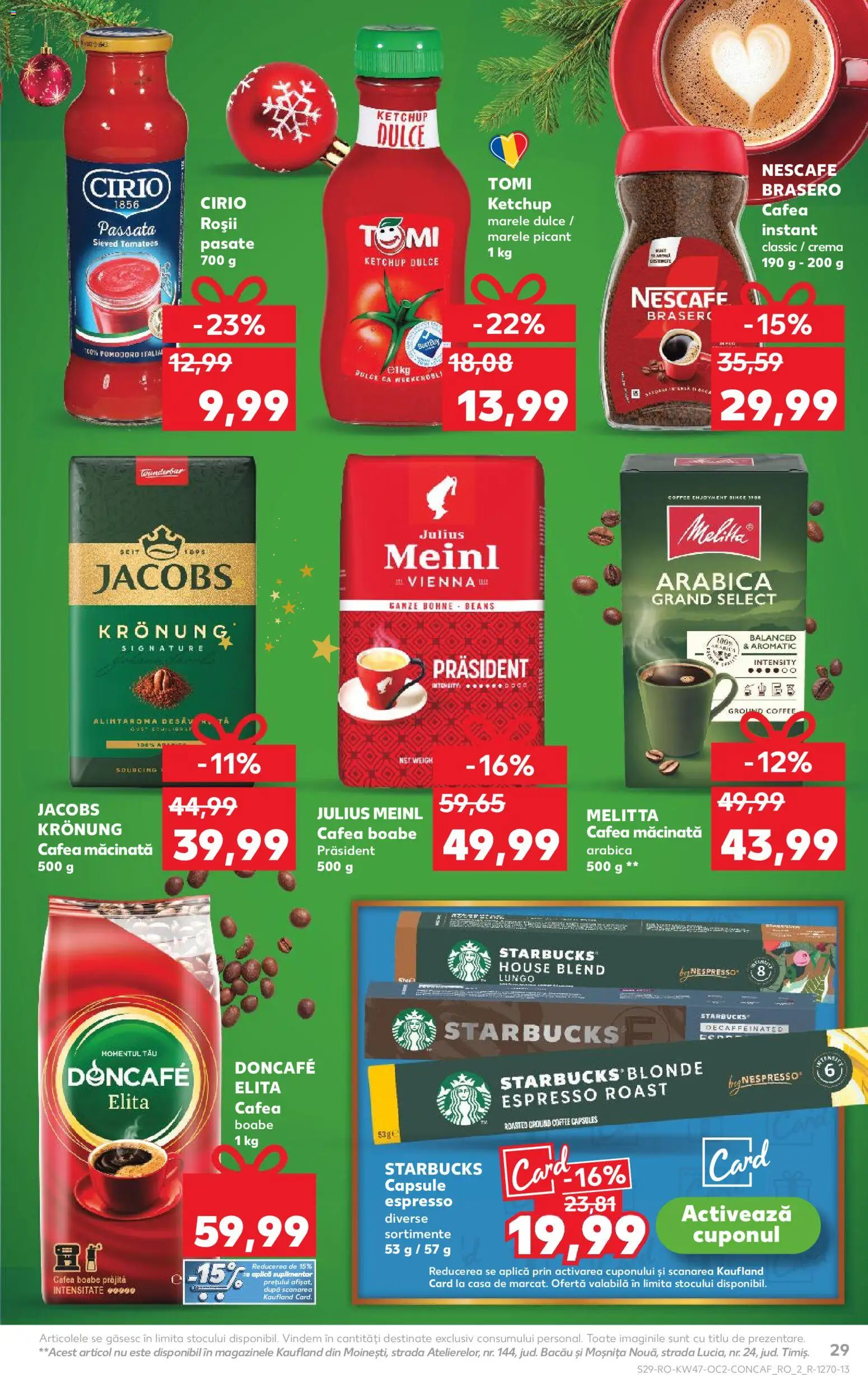 Kaufland RO akciós ujság - amely érvényes a következő dátumtól: 19.11.2025 | Oldal: 29 | Termékek: Nescafé, Ketchup
