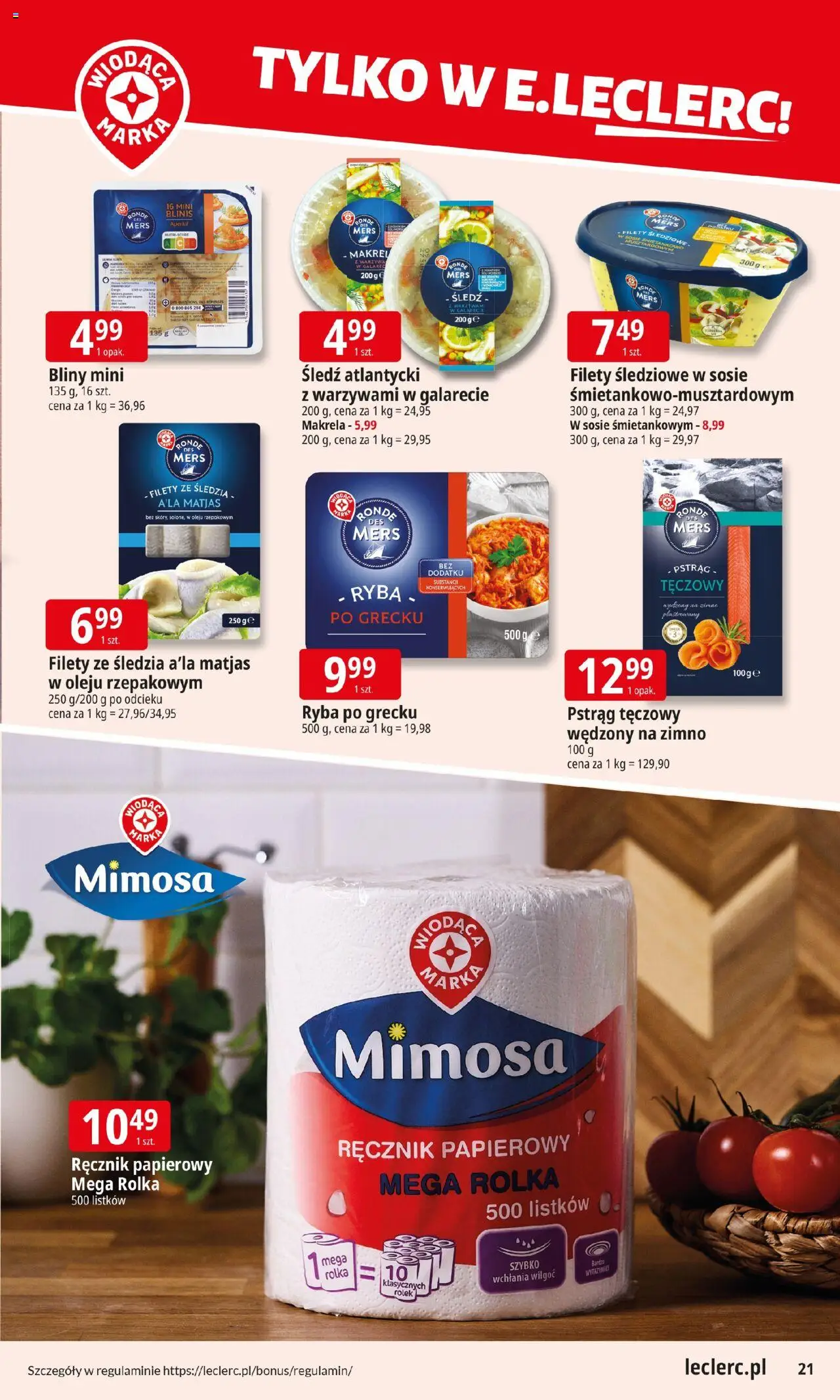 E.Leclerc Gazetka - Elbląg od 20.10.2025 | Strona: 21 | Produkty: Pstrąg, Makrela, Ryba po grecku, Ryba