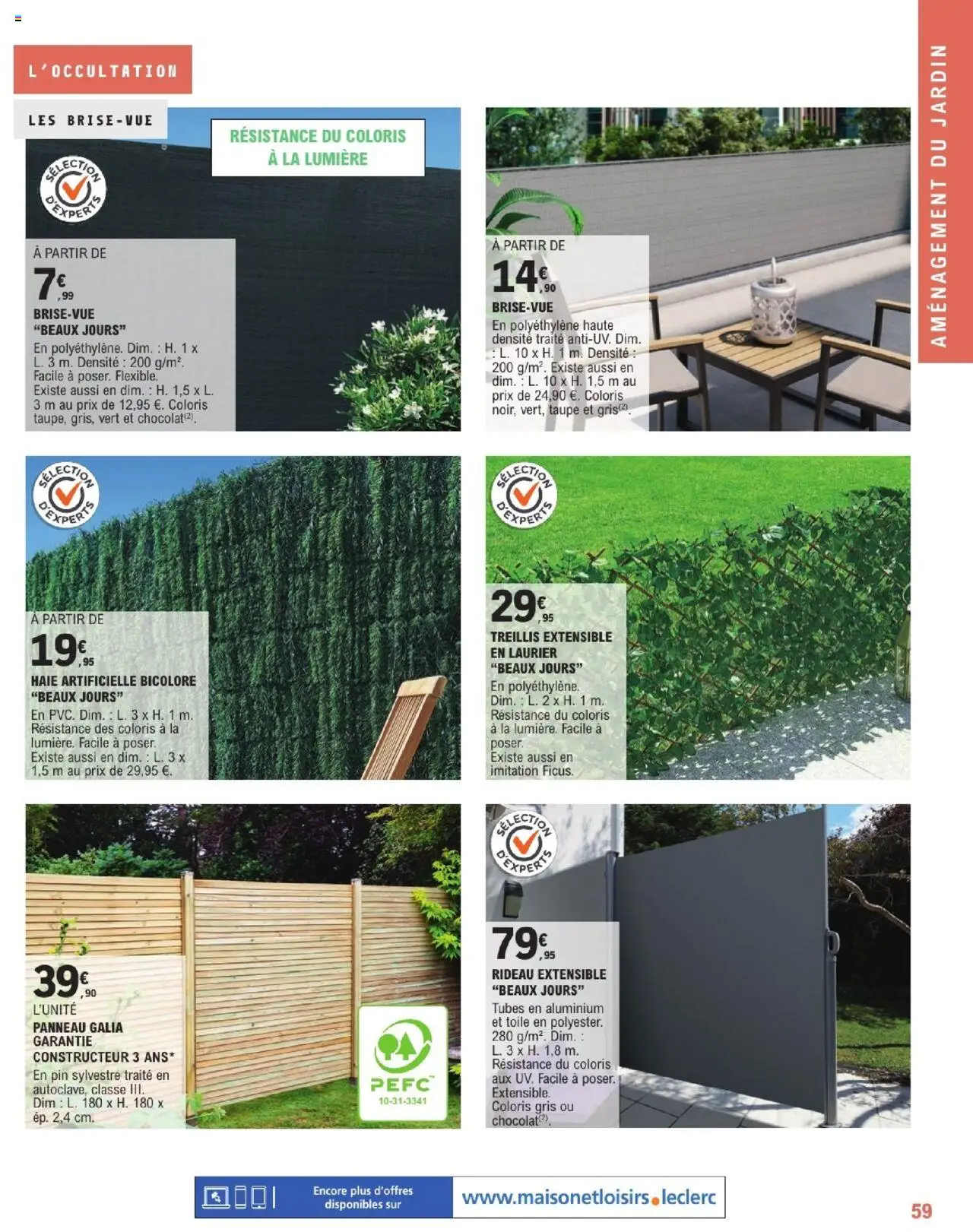  | Page: 59 | Produits: Treillis extensible, Rideau