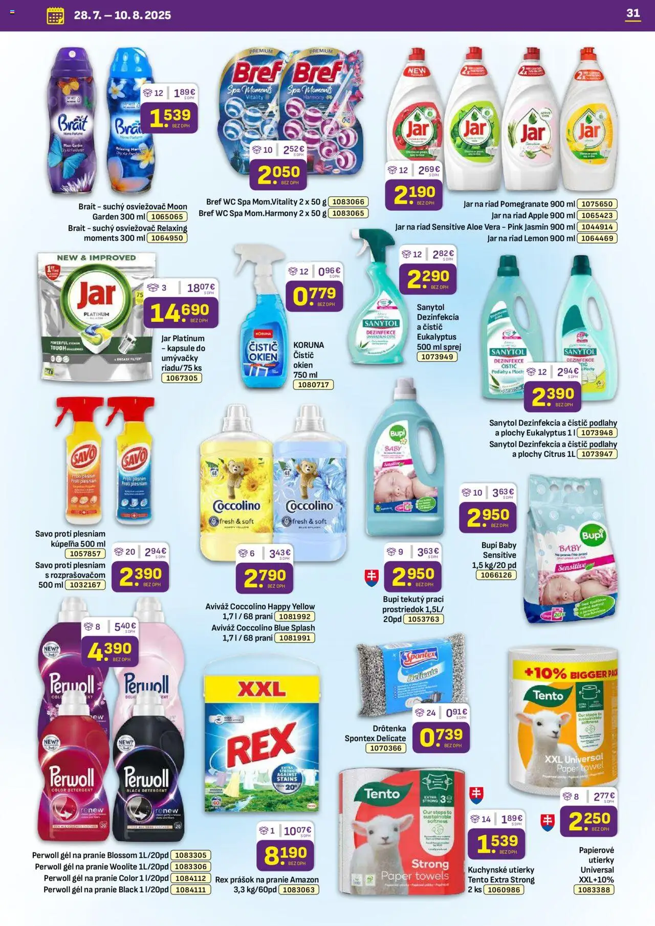 Libex leták │ platný od 28.07.2025 | Strana: 31 | Produkty: Kúpelňa, Apple, Woolite, Jar