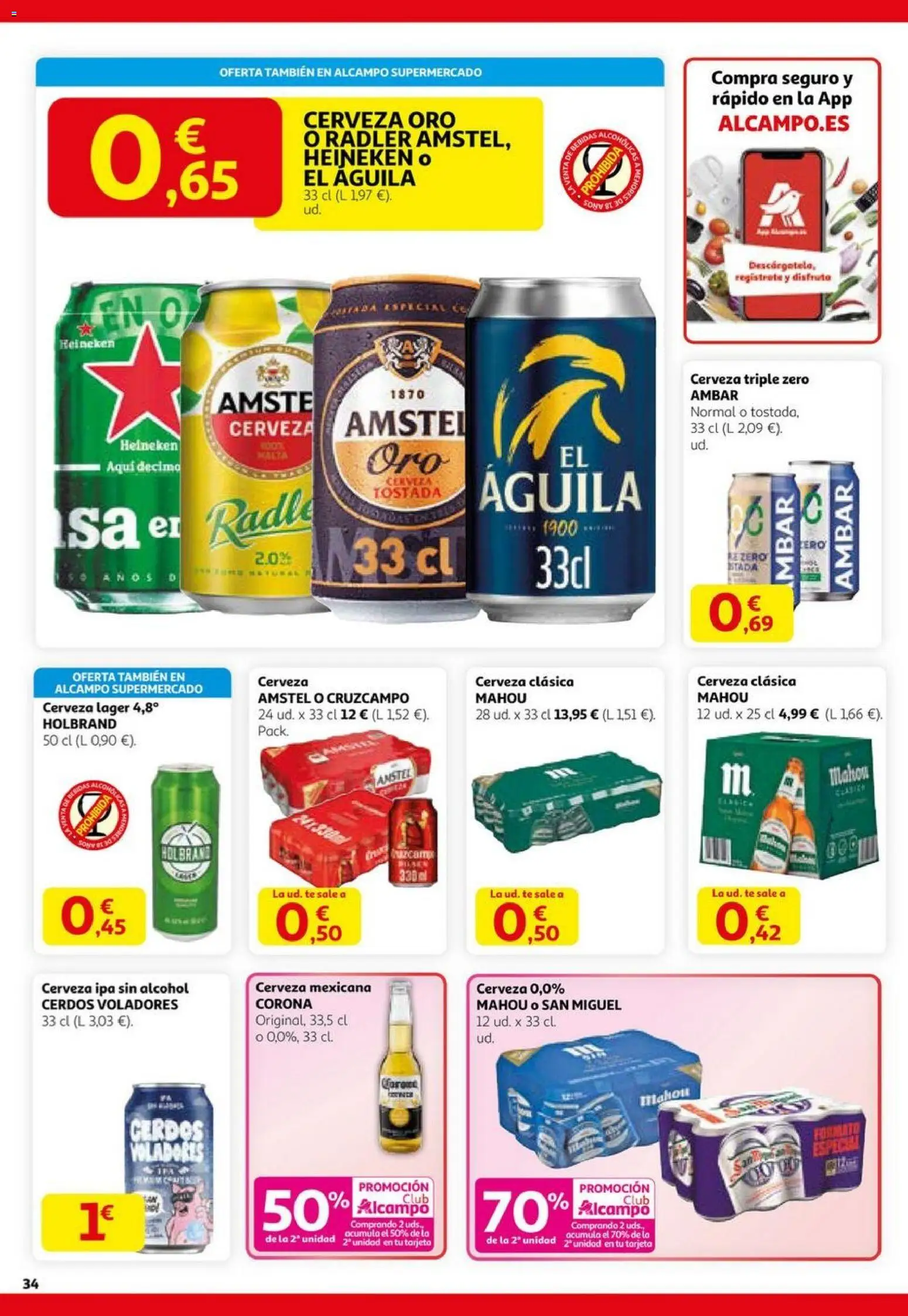 Alcampo -Black Friday │ válido desde el 06.11.2025 | Página: 34 | Productos: Cerveza, Té, Σπανάκι
