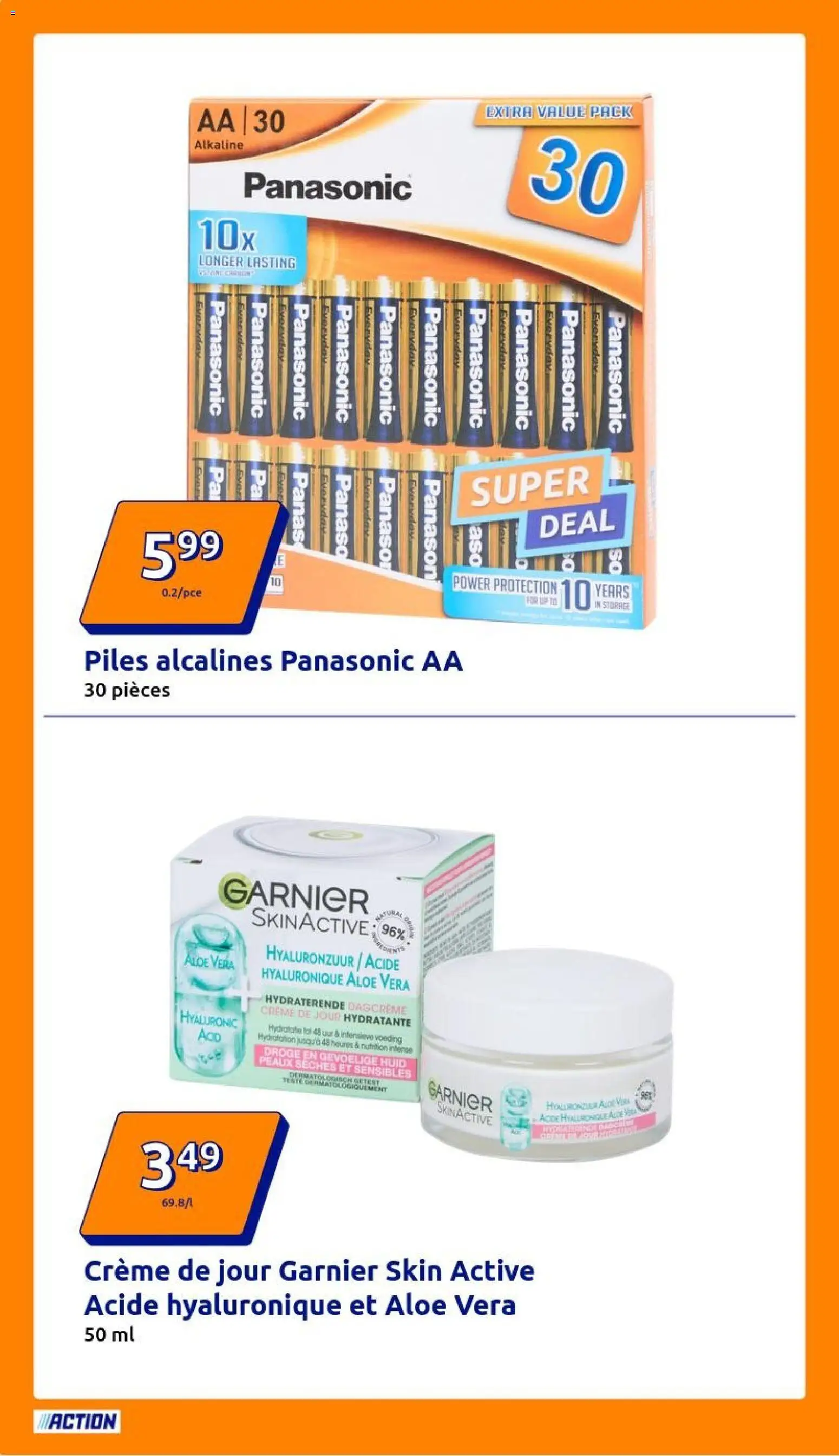 {H1} | Page: 8 | Produits: Crème de jour, Piles, Crème