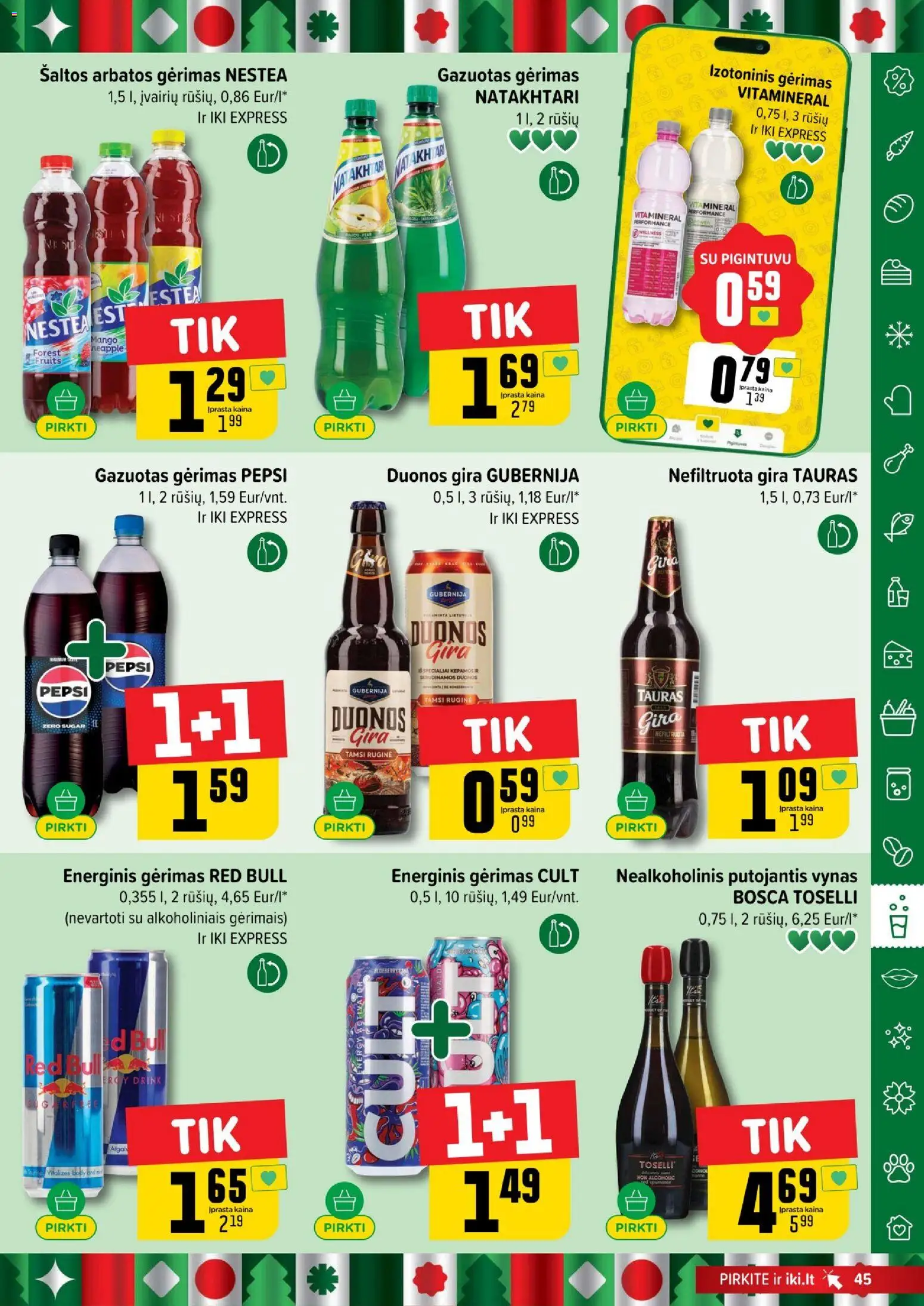 IKI akcijos nuo 17.11.2025 | Puslapis: 45 | Prekių: Energinis gėrimas, Vynas
