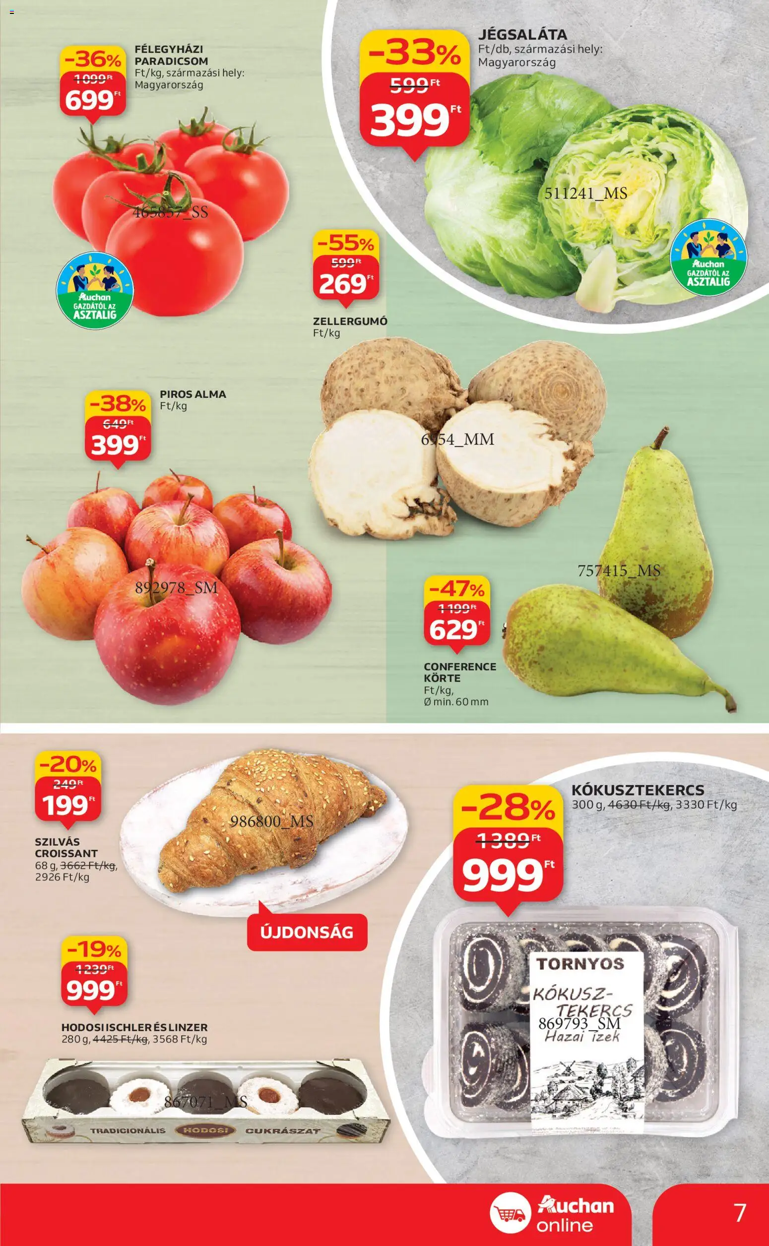 Auchan akciós ujság - amely érvényes a következő dátumtól: 06.11.2025 | Oldal: 7 | Termékek: Kokusz, Alma, Paradicsom, Linzer