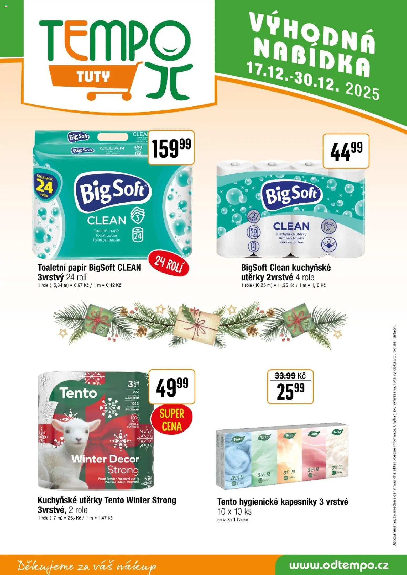 Tempo leták - Tuty od 17.12.2025 | Strana: 15 | Produkty: Kuchyňské utěrky, Utěrky, Toaletní papír