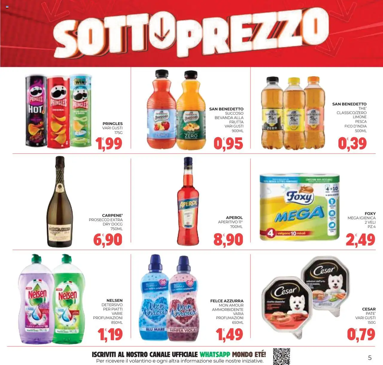 Volantino Eté del 05.08.2025 | Pagina: 5 | Prodotti: Ammorbidente, Prosecco, Limone, Pesca