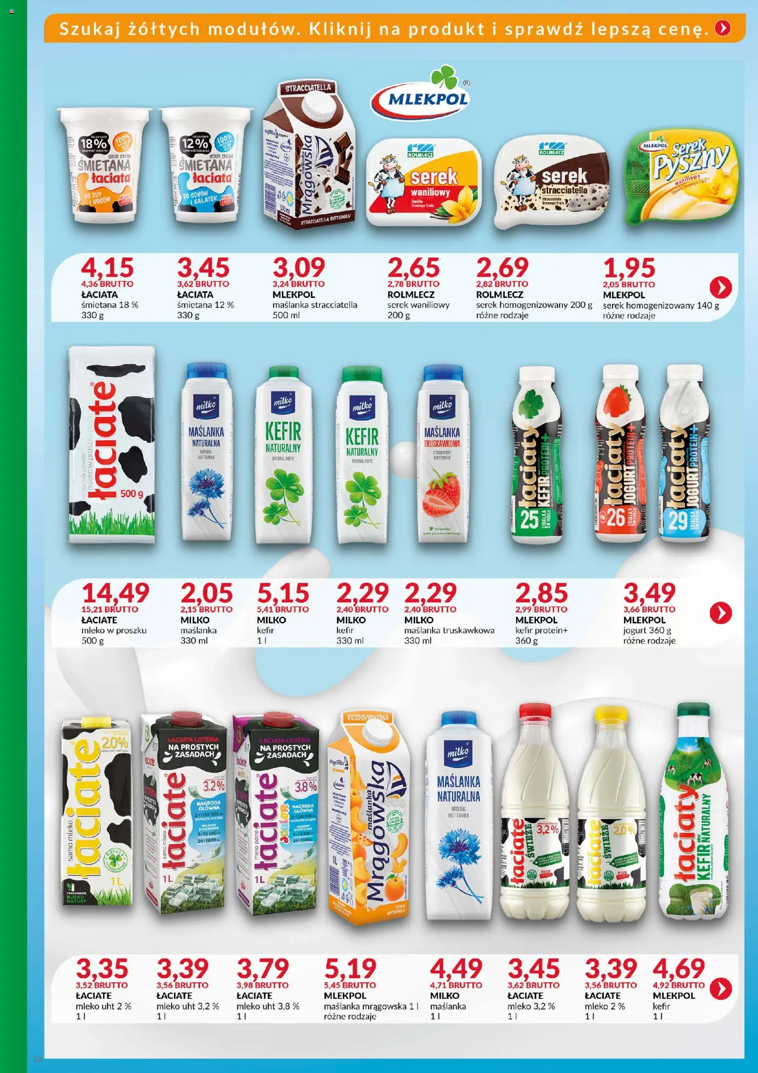 Eurocash Gazetka - Katalog Artykułów Spożywczych od 14.12.2025 | Strona: 12 | Produkty: Kefir, Serek homogenizowany, Mleko w proszku, Kefir naturalny