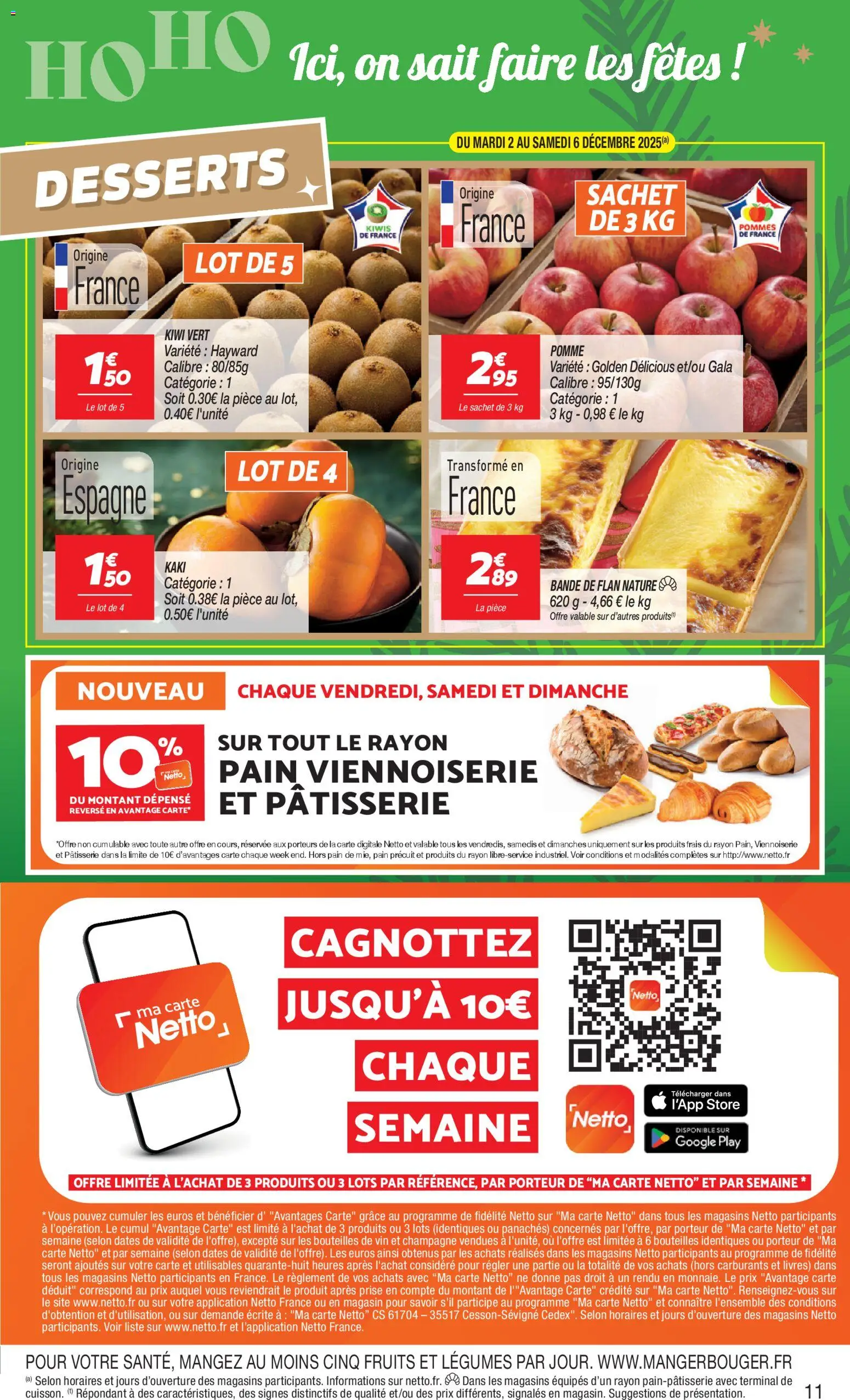 {H1} | Page: 11 | Produits: Pomme, Kiwi vert, Pain, Kiwi