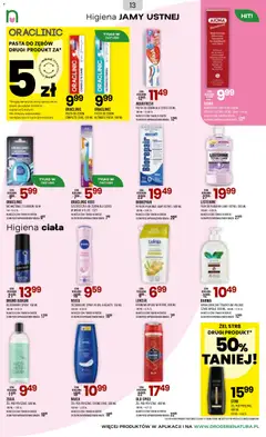 Pogląd oferty "Drogerie Natura gazetka" - ważna od 31.03.2026 | Strona: 13 | Produkty: Mydło, Pasta do zębów, Szczoteczka do zębów, Old spice
